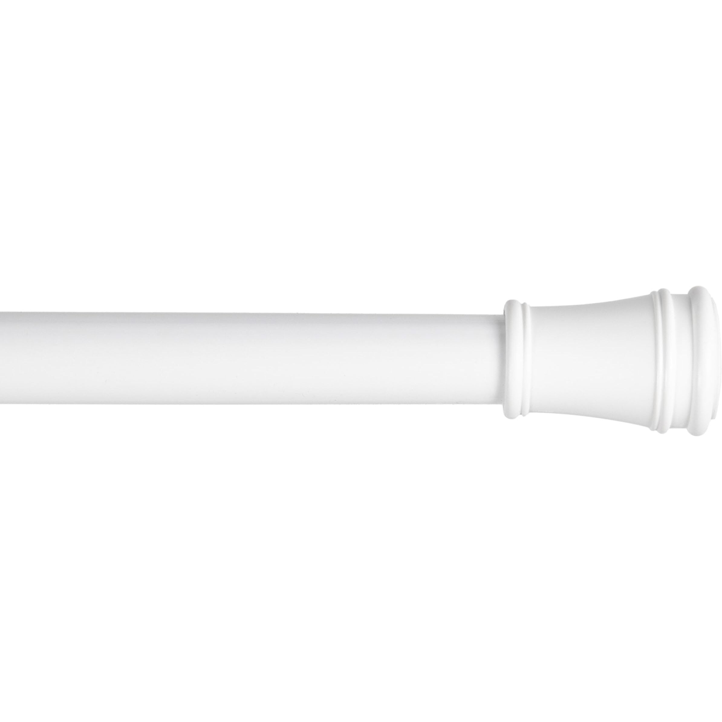 Kenney Rogers Twist & Fit No Tools Tension Curtain Rod, Tension Rods For Windows 48 To 84 Inches, White Extendable Curtain Rod, Curtain Rod No Drilling, Easy Install Curtain Rod