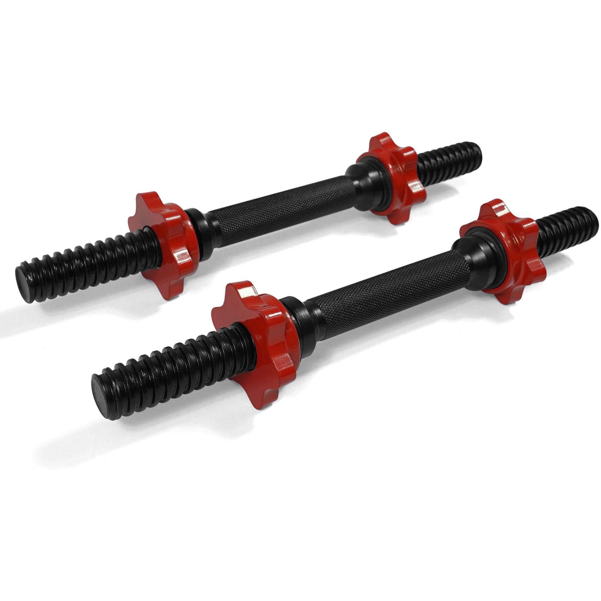 Yes4All 1.15-Inch Adjustable Dumbbell Handles With Collars - 16-Inch Long (Fits 1.15 Inch Hole Plates) - Sold In Pair - Chrome Version, B. Chrome (Pair)