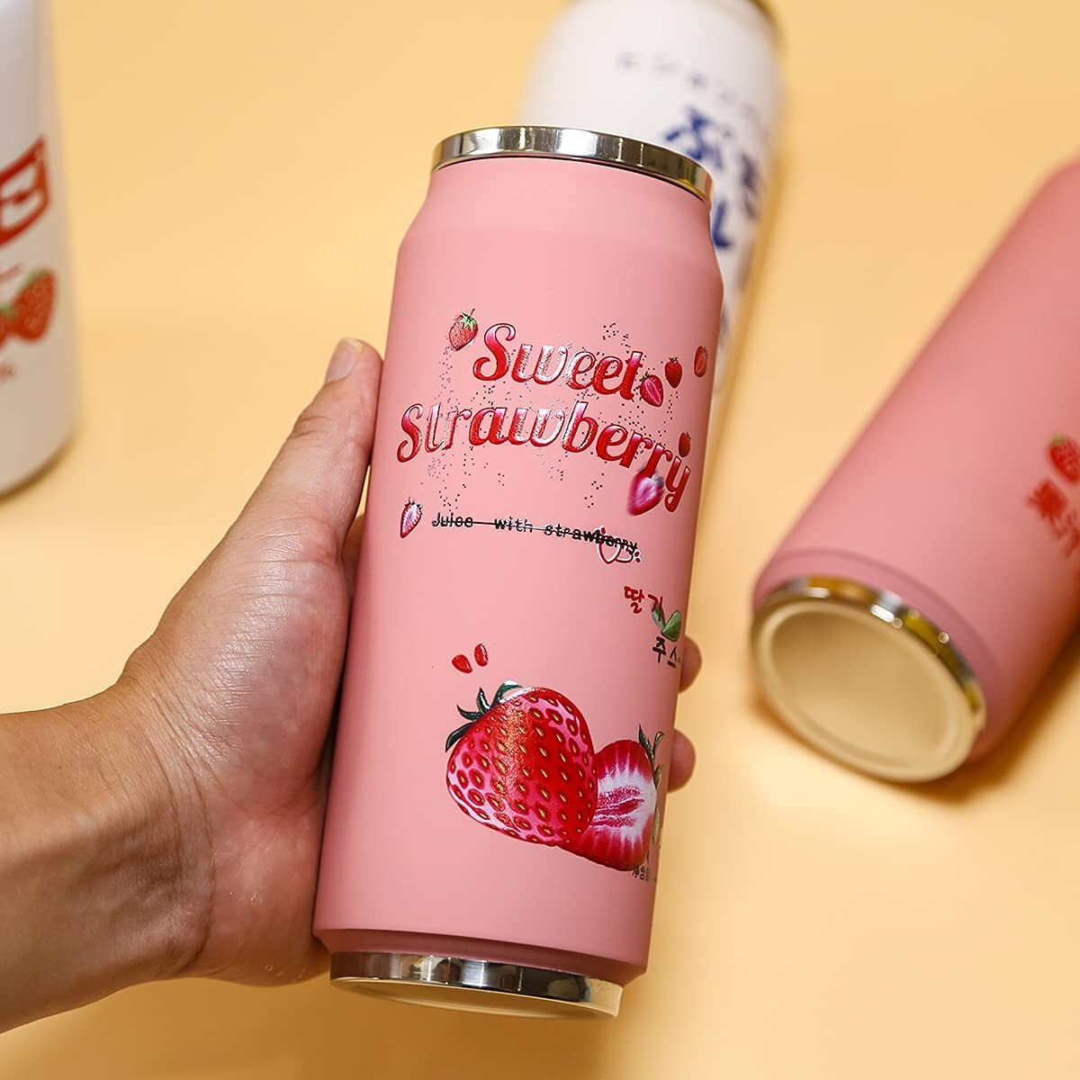 Momeitu Kawaii Water Bottles Stainless Steel Water Bottle Kawaii Water Bottle With Straw Japanese Water Bottle Insulated (500Ml/16.13Oz