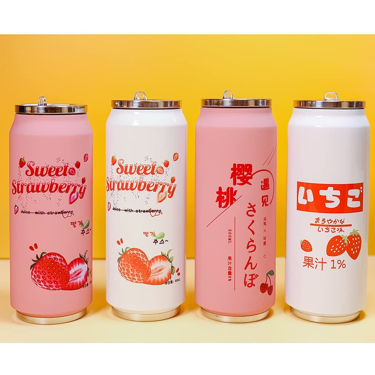 Momeitu Kawaii Water Bottles Stainless Steel Water Bottle Kawaii Water Bottle With Straw Japanese Water Bottle Insulated (500Ml/16.13Oz