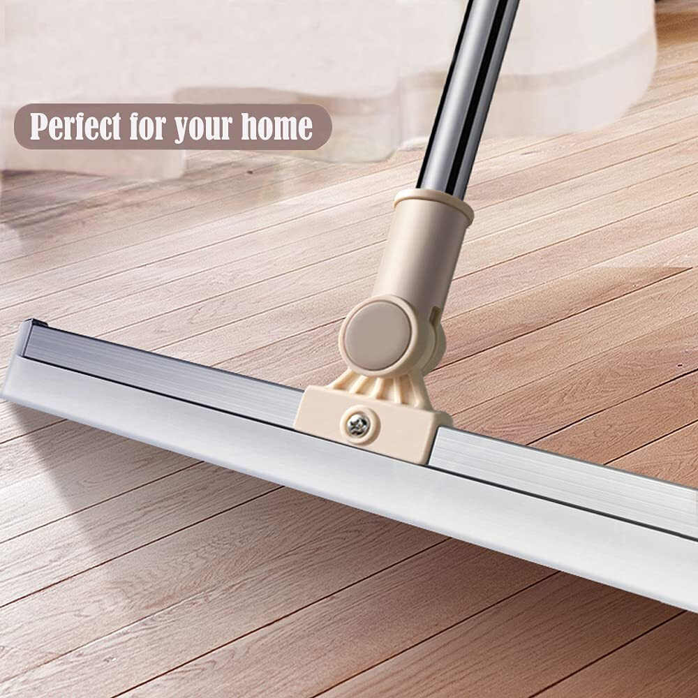 Floor Squeegee 20 Inch Silicone Long Handle Of 65"" For Window Cleaning Shower Squeegee Scrubber Combi With Pole Extendable Telescopic Adjustable Stainless Glass Squeegee Bathroom Shower