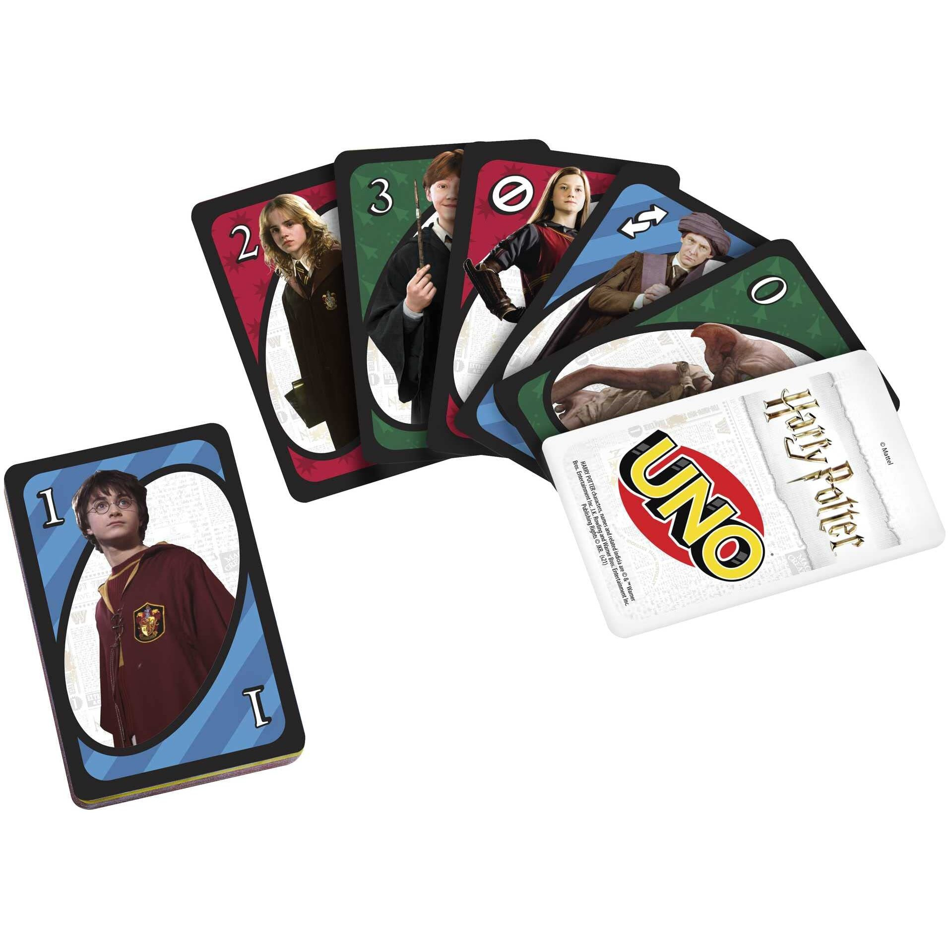 Mattel Games Uno Harry Potter Card Game For Kids, Adults & Parties, Collectible Deck Based On Popular Series For 2 To 10 Players