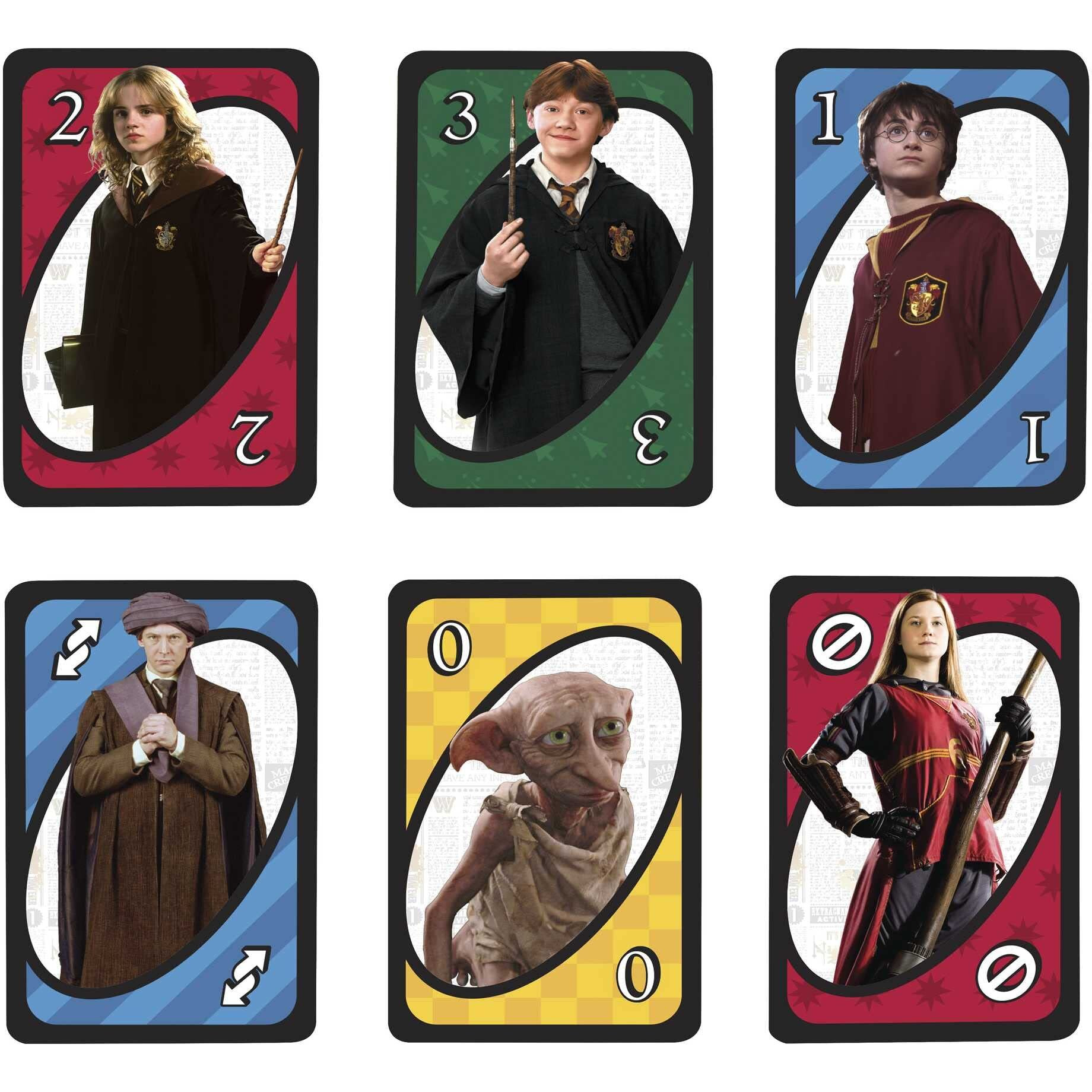 Mattel Games Uno Harry Potter Card Game For Kids, Adults & Parties, Collectible Deck Based On Popular Series For 2 To 10 Players