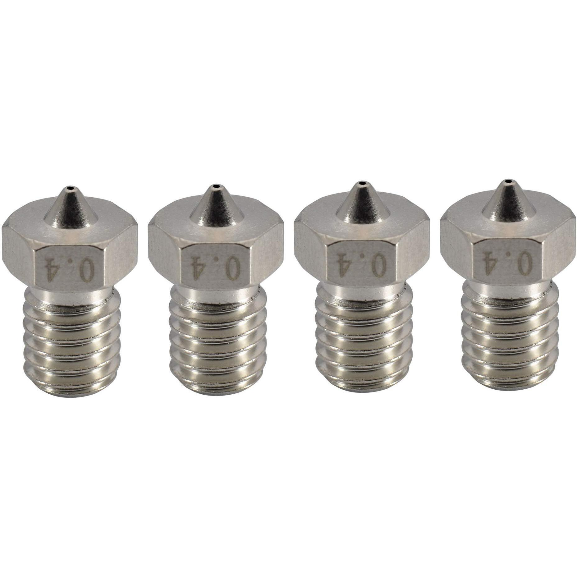 Upgrade Plated Wear Resistant M6 Thread Brass Nozzle Pack 0.4Mm For 1.75Mm V6 Hotend Titan Aero Extruder Prusa I3 Mk3 Mk3S Anycubic I3 Mega S/Zero 2.0 / Vyper 3D Printer (4X0.4Mm)