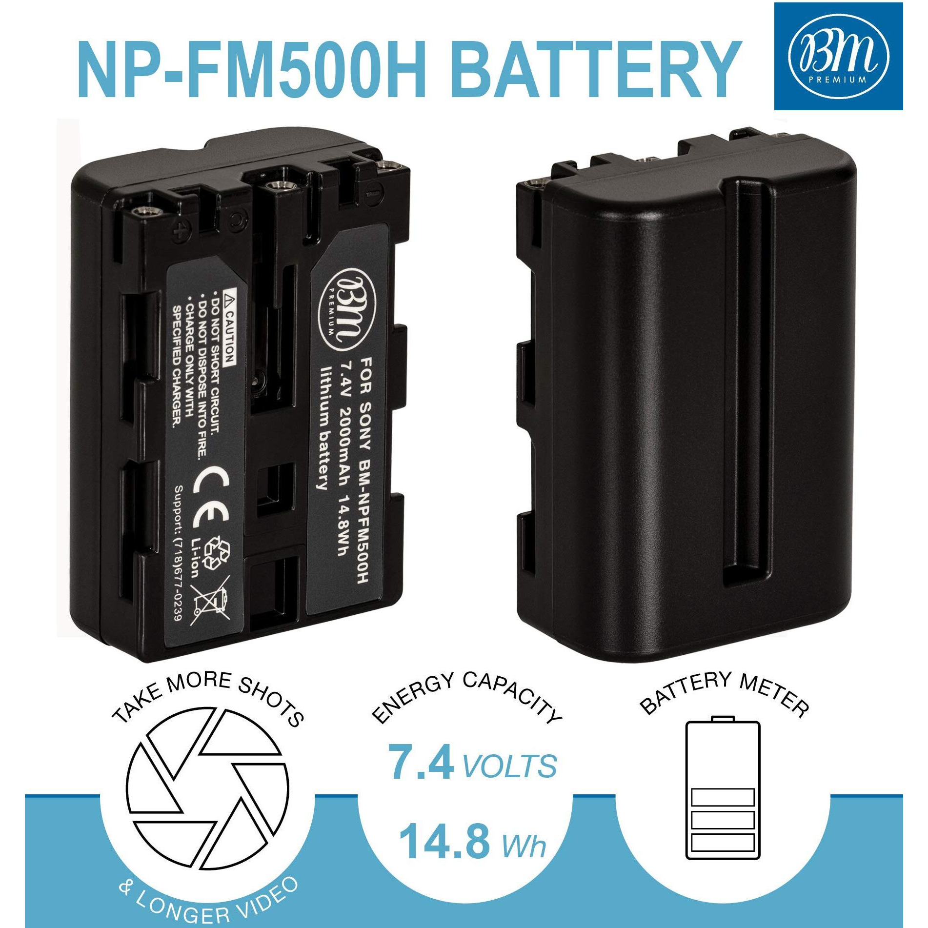Bm Premium 2 Np-Fm500H Npfm500 Batteries And Dual Charger For Sony Alpha A68, A77Ii, Slt-A57, A58, A65V, A77V, A99V, A200, A300, A350, A450, A500, A550, A560, A580, A700, A850, Slt-A900 Dslr