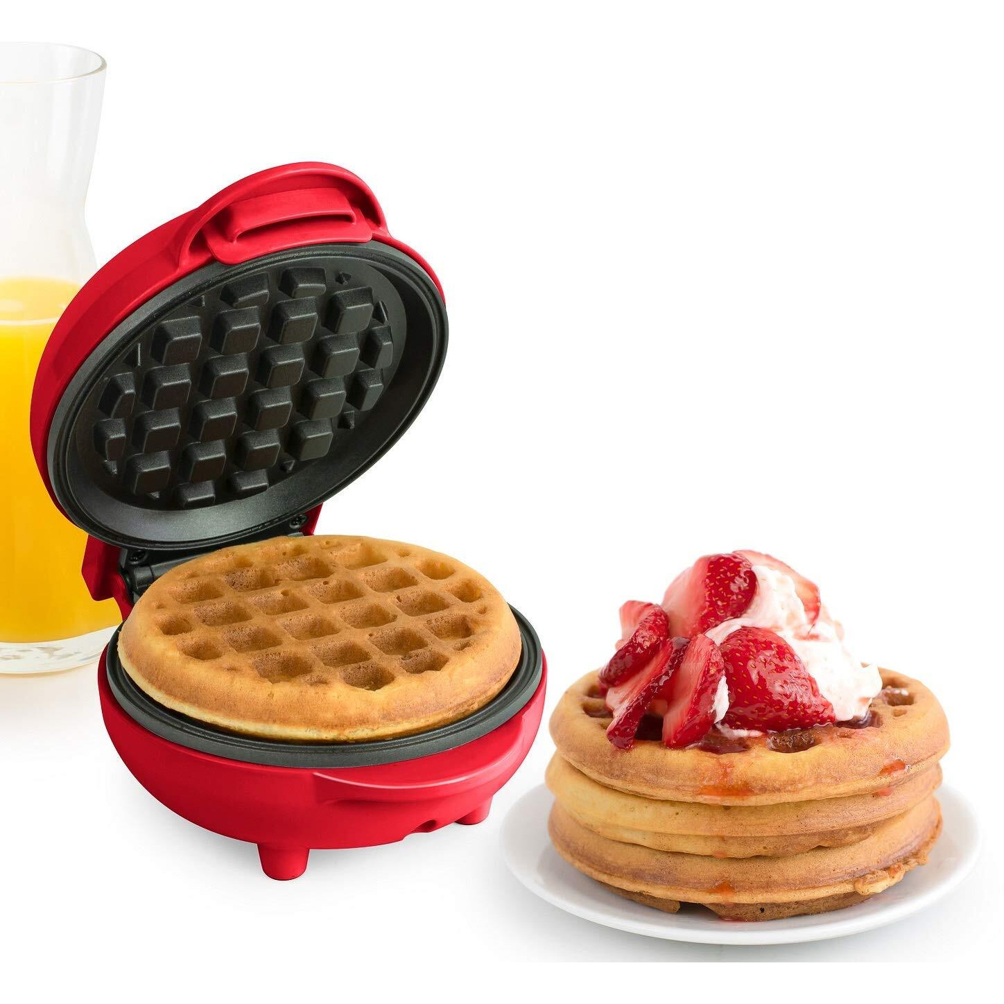 Nostalgia Mwf5Aq Mymini Personal Electric Waffle Maker, Hash Browns, French Toast Grilled Cheese, Quesadilla, Brownies, Cookies, Red
