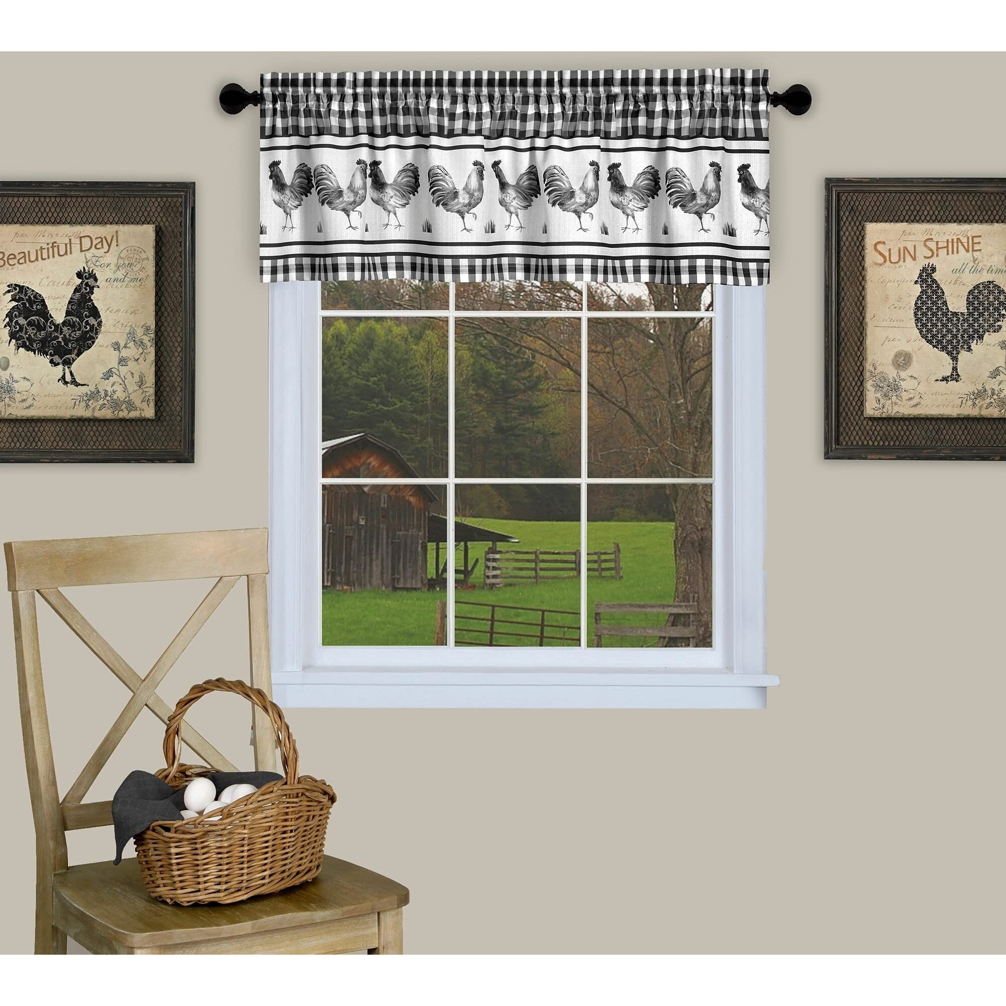 Achim Home Furnishings Barnyard Valance 58 X 14 - Burgundy