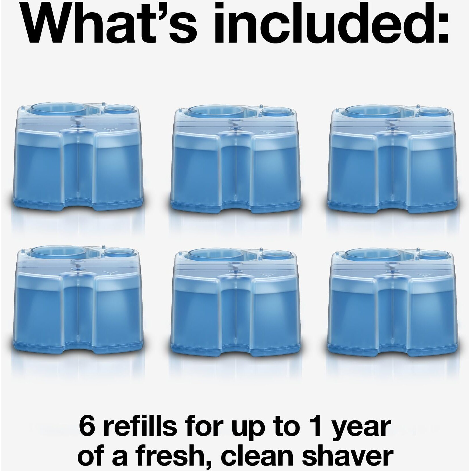 Braun Clean & Renew Refill Cartridges Ccr, Replacement Shaver Cleaner Solution For Clean&Charge Cleaning System, Pack Of 6