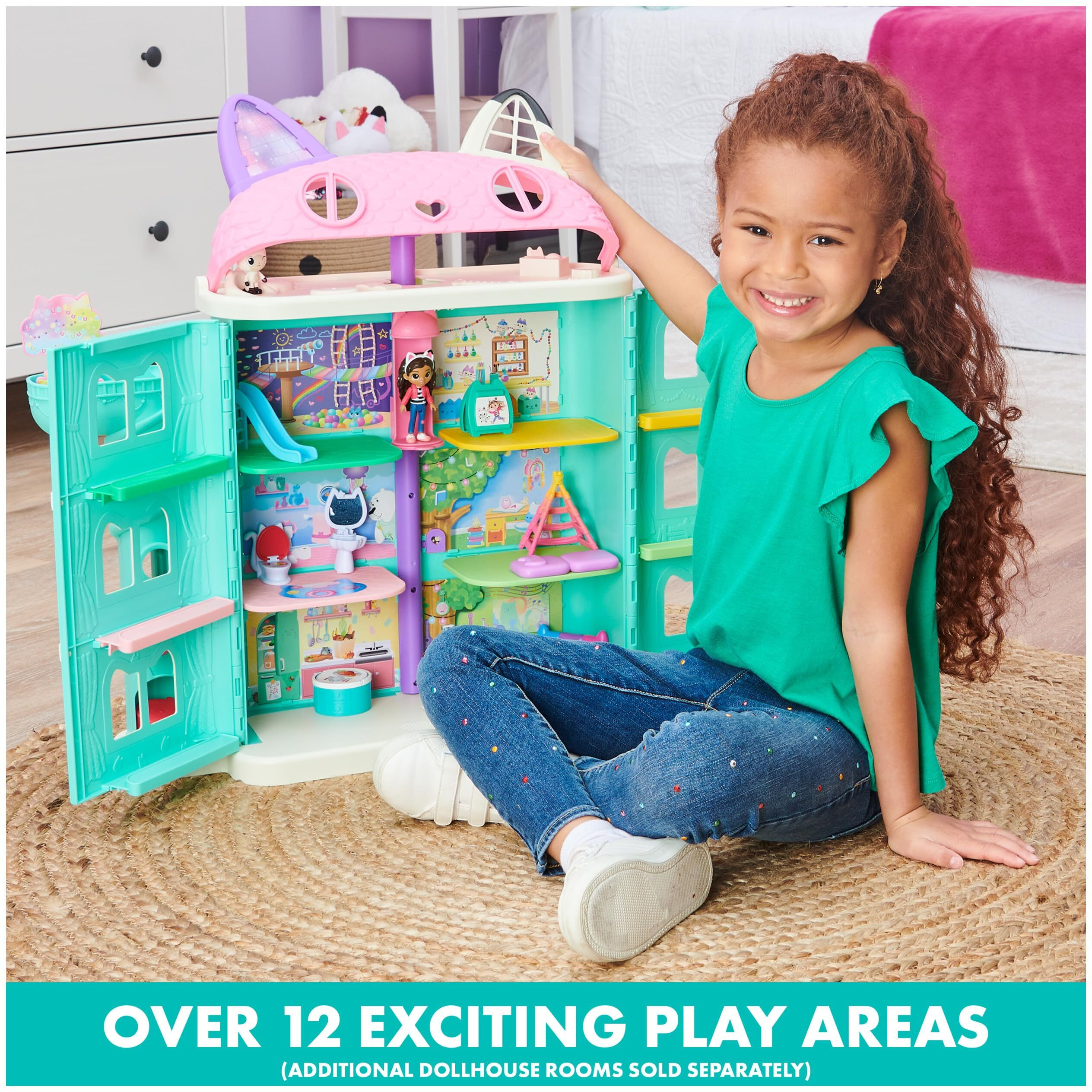Gabbys Dollhouse, Purrfect Dollhouse With 15 Pieces Including Toy Figures, Furniture, Accessories And Sounds, Kids Toys For Ages 3 And Up