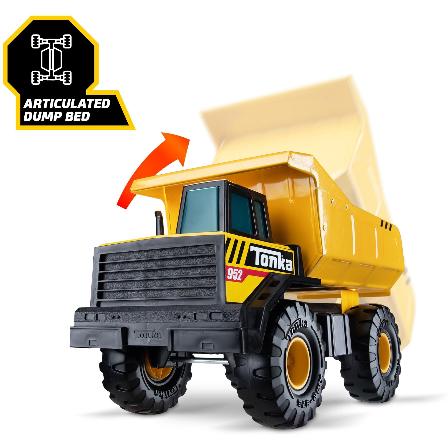 Tonka Steel Classics Mighty Dump Truck - Made With Steel & Sturdy Plastic, Yellow Toy Construction Truck, Boys And Girls, Kids, Toddlers, Ages 3+