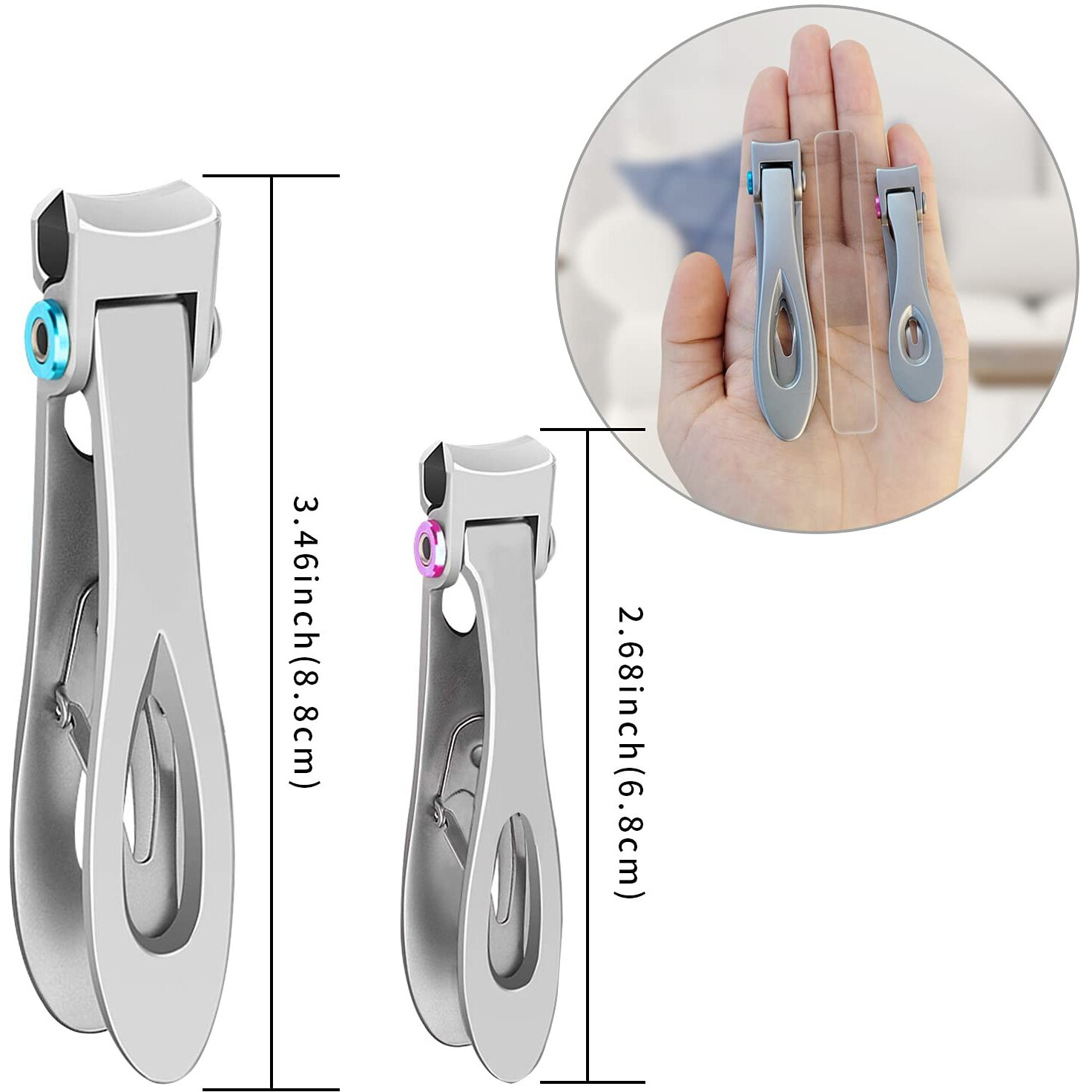 Nail Clippers Set,Fingernail Toenail Clippers For Thick Nails,Nail Clipper For Adult Men Women Seniors