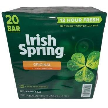 Irish Spring Bar Soap (20/4 Oz Net Wt Oz), Original, 80 Ounce (Pack Of 1)