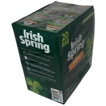 Irish Spring Bar Soap (20/4 Oz Net Wt Oz), Original, 80 Ounce (Pack Of 1)