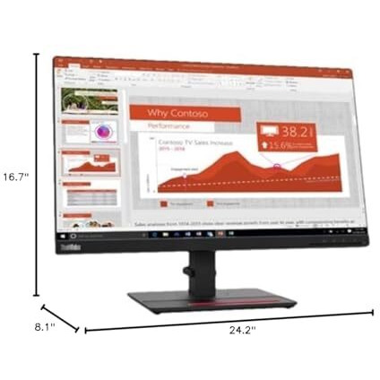 Lenovo Thinkvision T24I-20 23.8"" Full Hd Wled Lcd Monitor - 169 - Raven Black