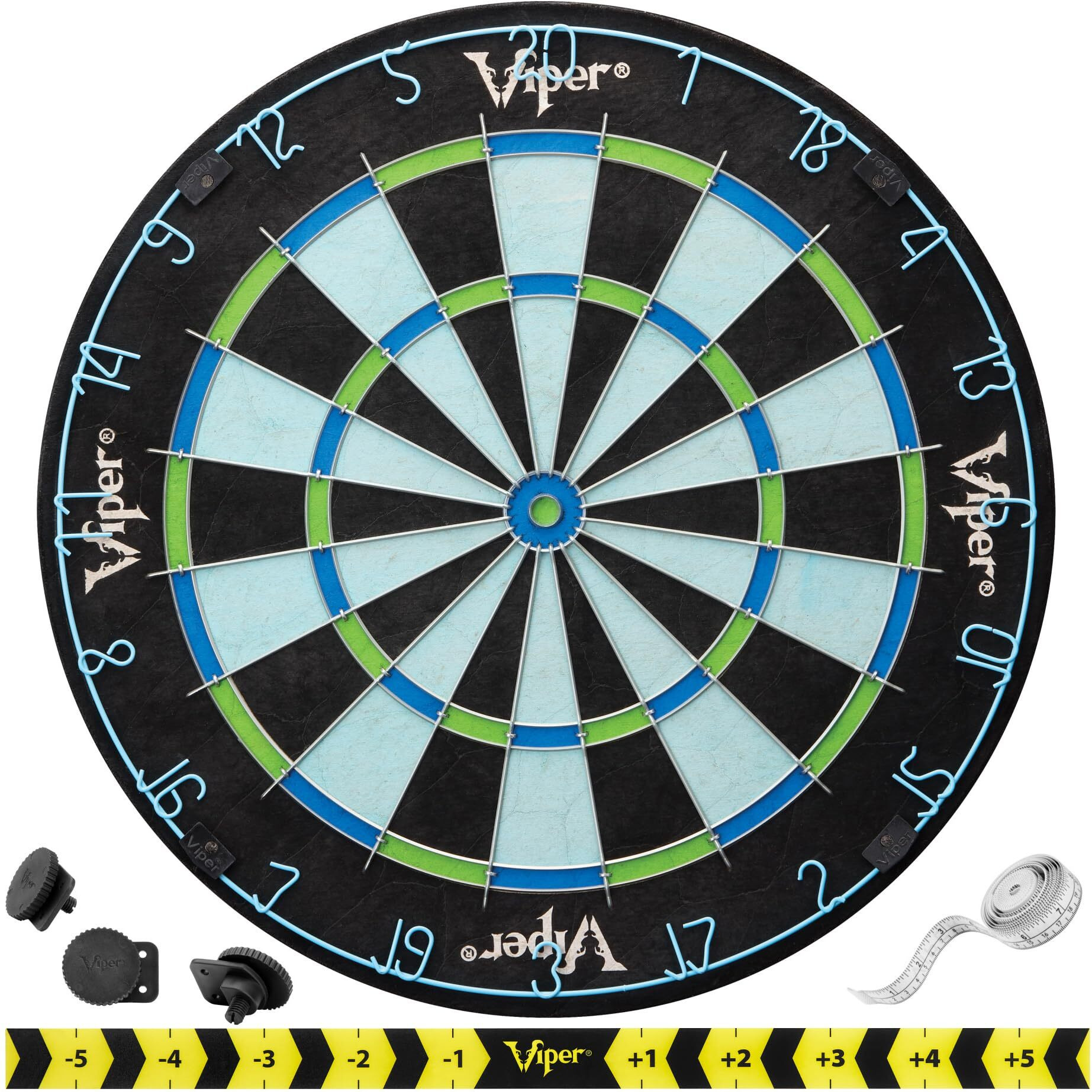 Viper Chroma Tournament Bristle Steel Tip Dartboard Set With Staple-Free Bullseye, Galvanized Metal Triangular Spider Wire For Reduced Bounce Outs High-Grade Self-Healing Premium Sisal
