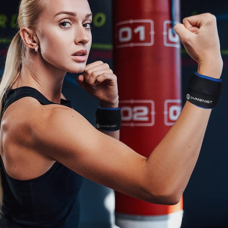Gymenist Wrist Weights Running Stylish Bracelet Pair Of Weights Set Of 2 Jogging Cardio Weight To Strengthen The Hands Forearm (2 Lb (Black - Blue))