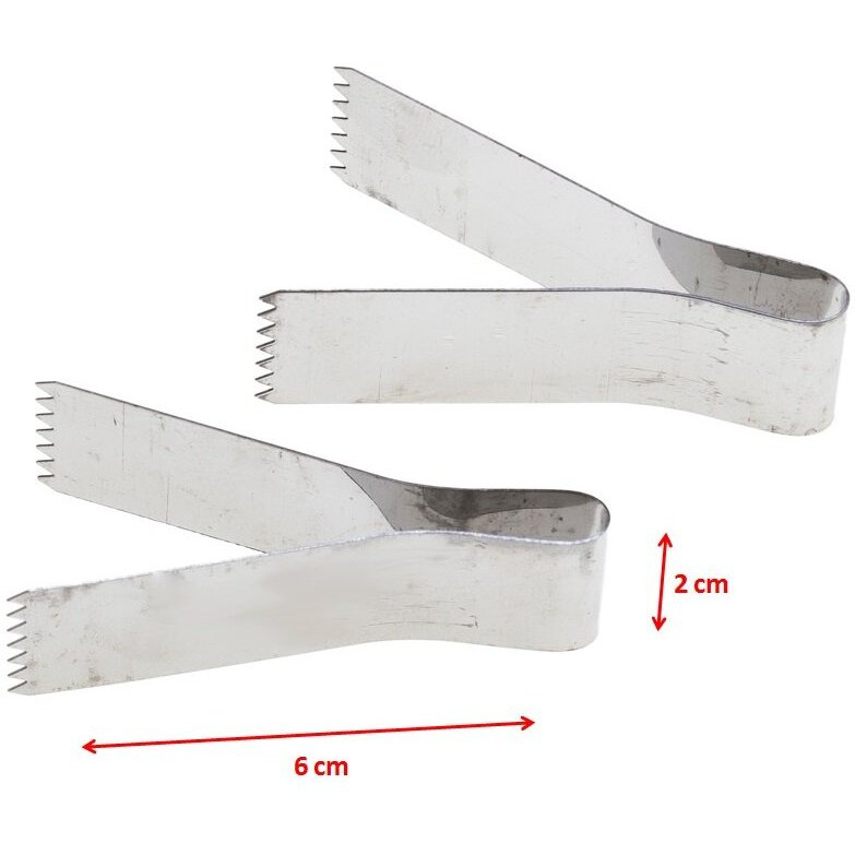 Tredoni 2Pcs | 2.4"" Pastry Tongs - Maamul Cookie Maker & Service - Dough Scraper Press, Stainless Steel