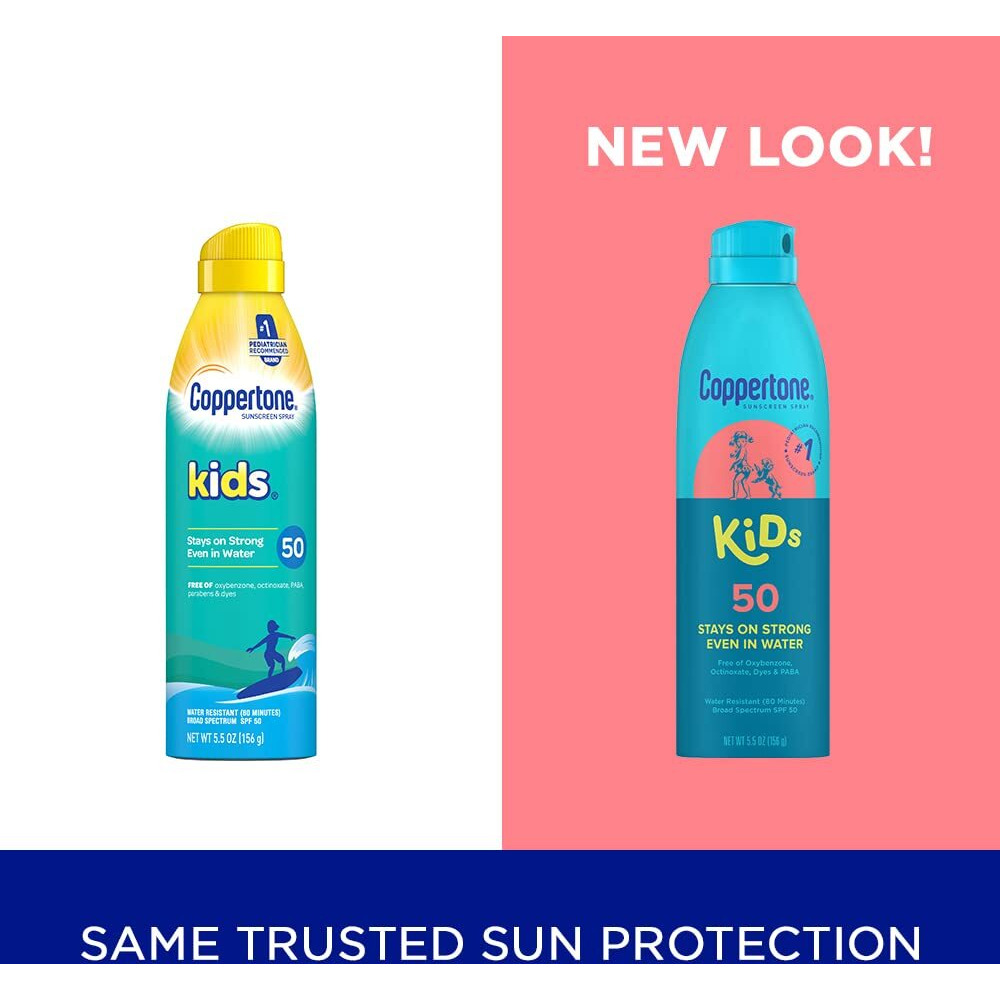 Coppertone Kids Sunscreen Spray, Spf 50 Sunscreen For Kids, Water Resistant Broad Spectrum Sunscreen Spray, 5.5 Oz