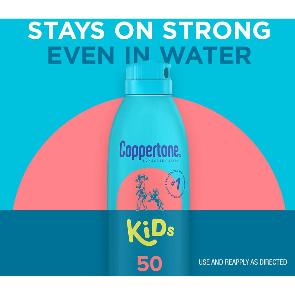 Coppertone Kids Sunscreen Spray, Spf 50 Sunscreen For Kids, Water Resistant Broad Spectrum Sunscreen Spray, 5.5 Oz