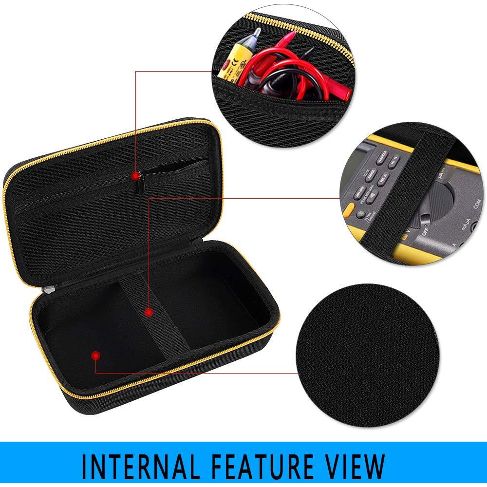 Comecase Hard Carrying Case For Fluke 87-V/ 87V Max/ 88V/ 15B+/ 17B+ And More Digital Multimeter, Protective Travel Storage Bag - Black