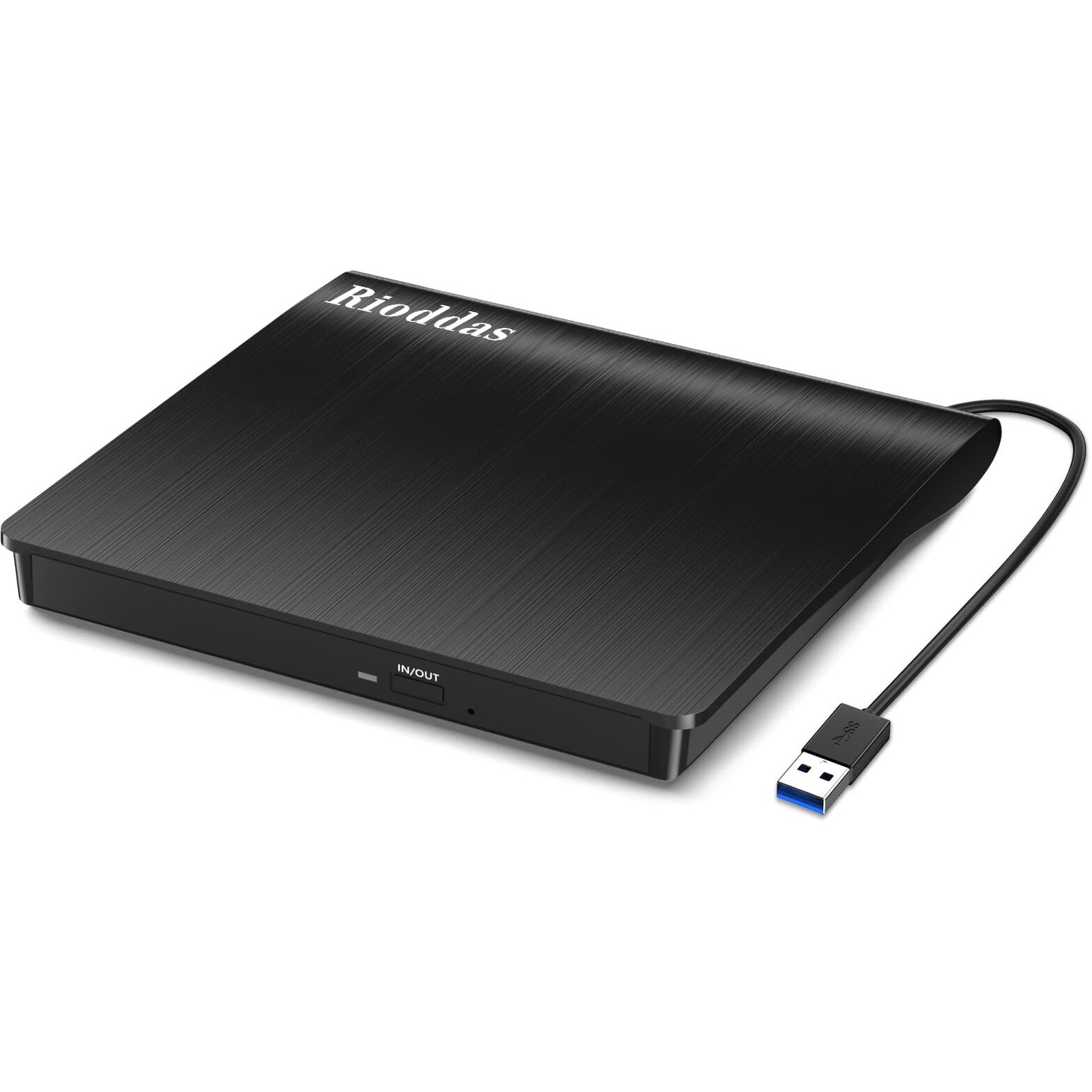 Rioddas External Cd/Dvd Drive For Laptop, Usb 3.0 Cd Dvd Player Portable +/-Rw Burner Cd Rom Reader Writer Disk Duplicator Compatible With Laptop Desktop Pc Windows Apple Mac Pro Macbook Linux