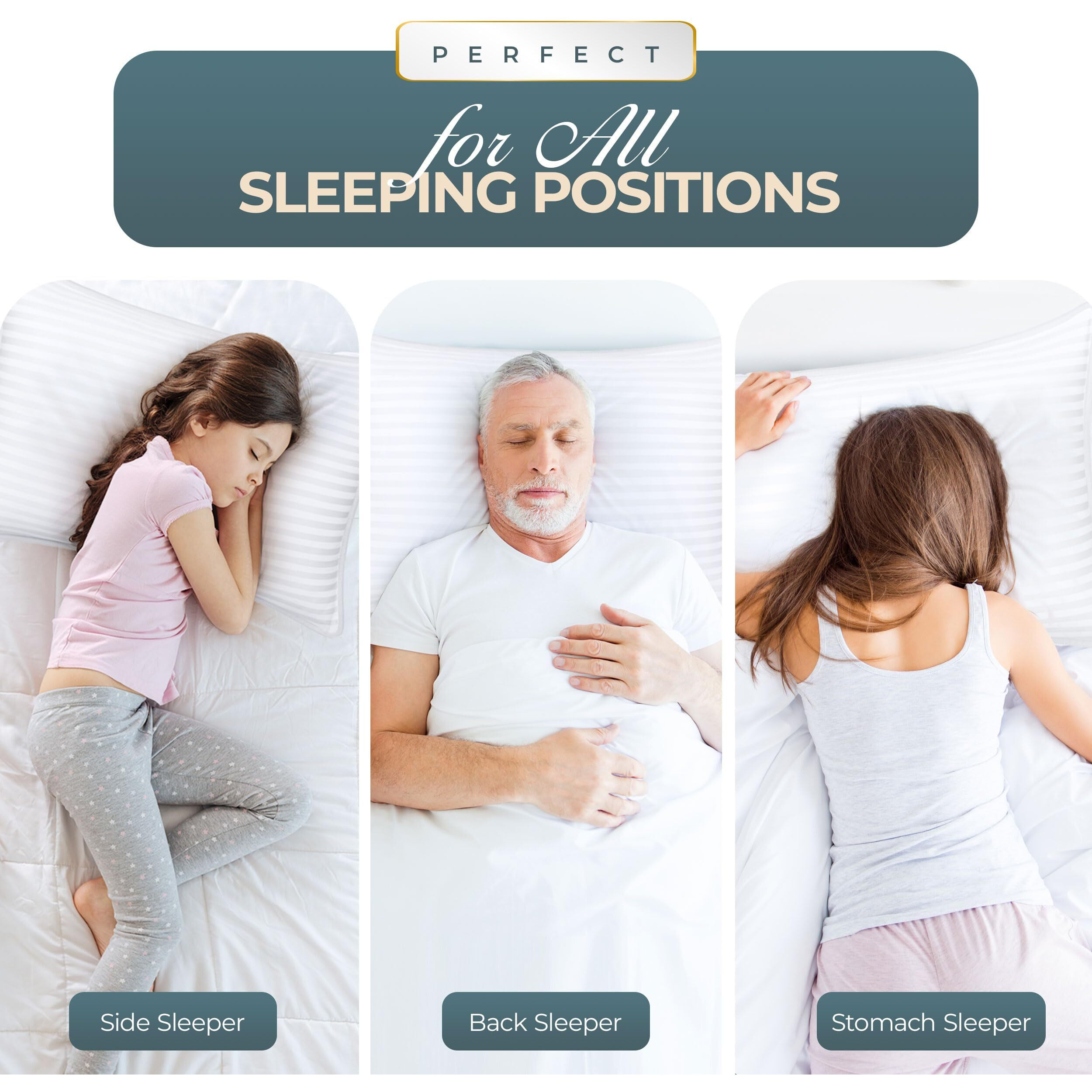 Utopia Bedding Bed Pillows For Sleeping Queen Size, 1000 Grams Filled Hotel Quality Cooling Pillows For Side, Back Or Stomach Sleepers (White, Set Of 2)