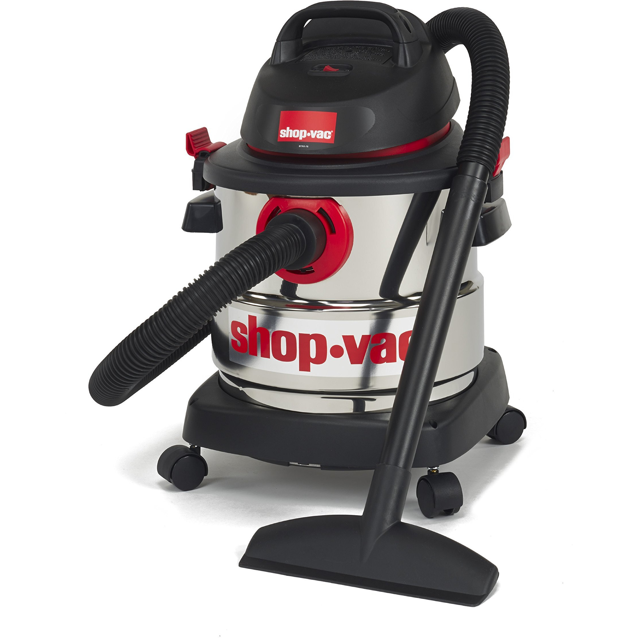 Shop-Vac 5989300 Stainless Steel Wet Dry Vacuum 4.5 Peak Hp Stainless Steel Wet Dry Vacuum, 1.25 Inch Diameter X 7 Foot Hose, 6 Ft Cord Length, Ideal For Jobsite, Garage, Car & Workshop