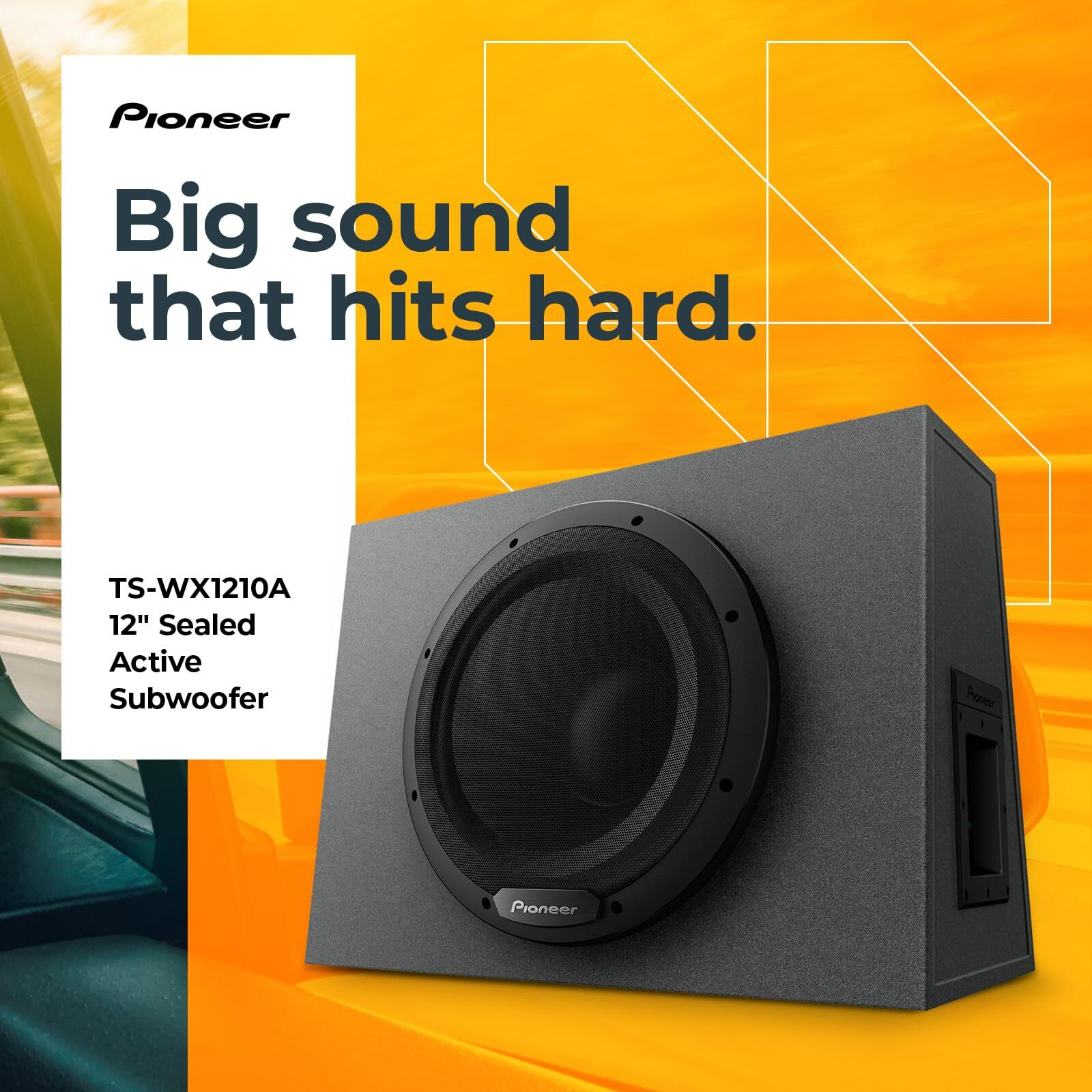 Pioneer Ts-Wx1210A 12    Sealed Active Subwoofer With Built In Amplifier, 1200 Watts Max Power Sub, Variable Bass Boost, Flexible Installation, Enhanced Car Audio