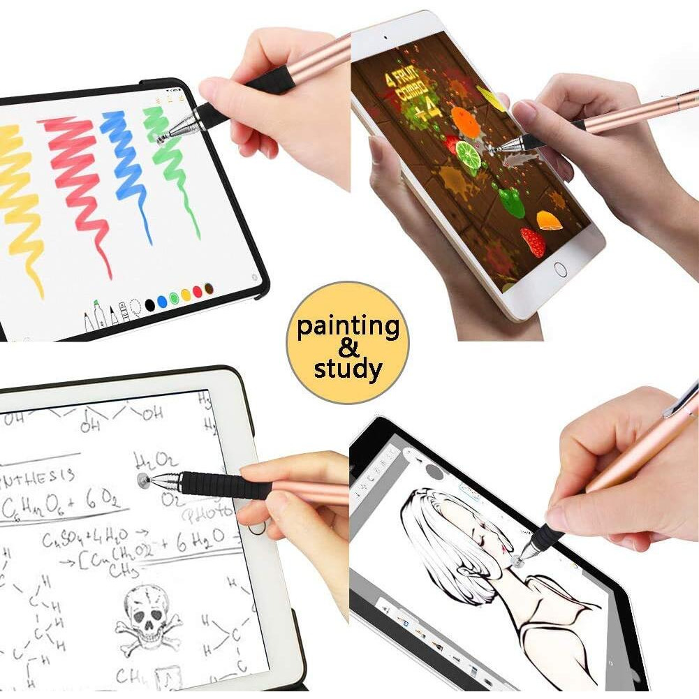 Mixoo Capacitive Stylus Pen, Disc & Fiber Tip 2 In 1 Series, High Sensitivity And Precision, Universal For Ipad, Iphone, Tablets And Other Touch Screens, Model Rose Gold
