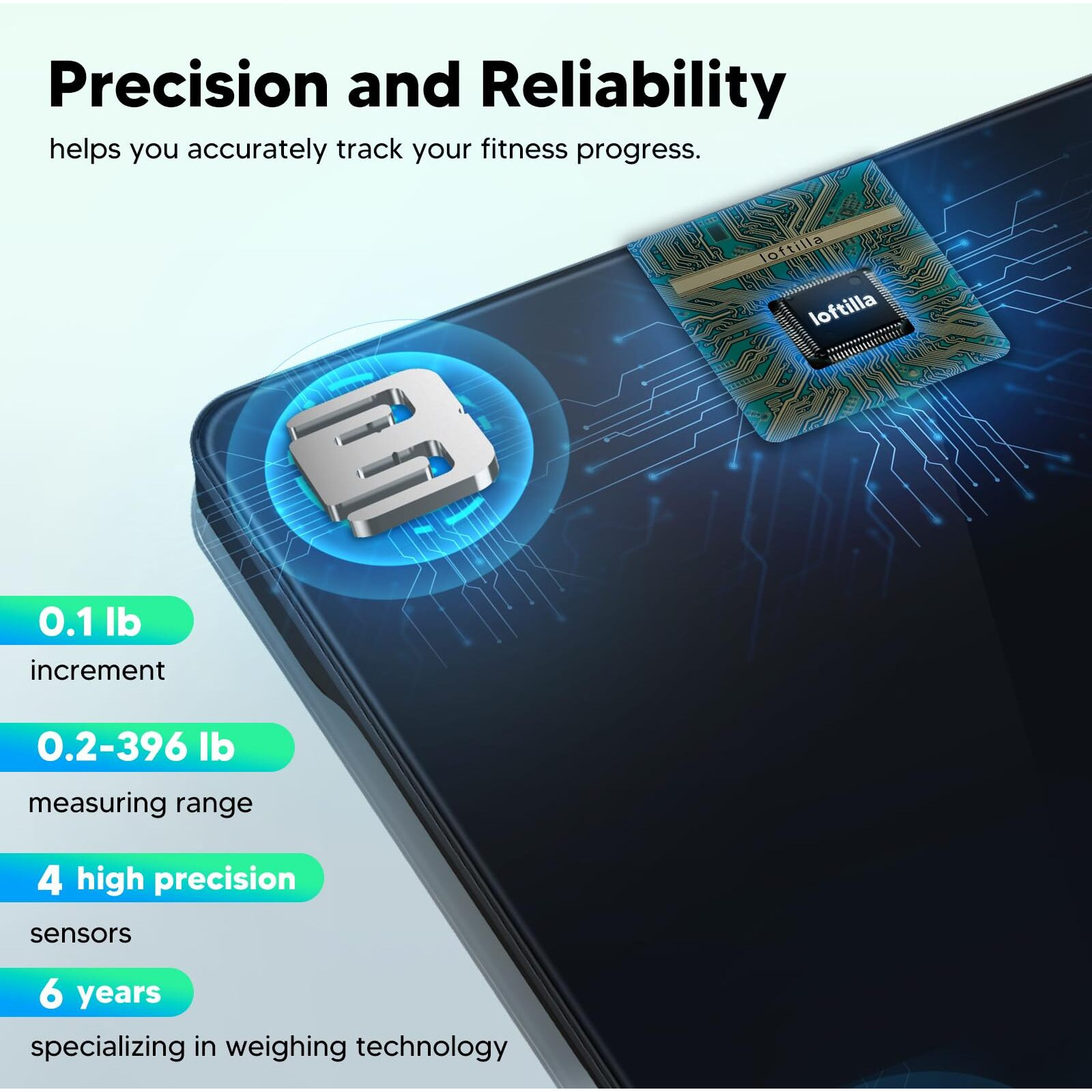 Loftilla Smart Scale For Body Weight, Weight Scale, Digital Bathroom Scales, Scale With Bmi, Body Fat, Muscle Mass, Apple Health Compatible