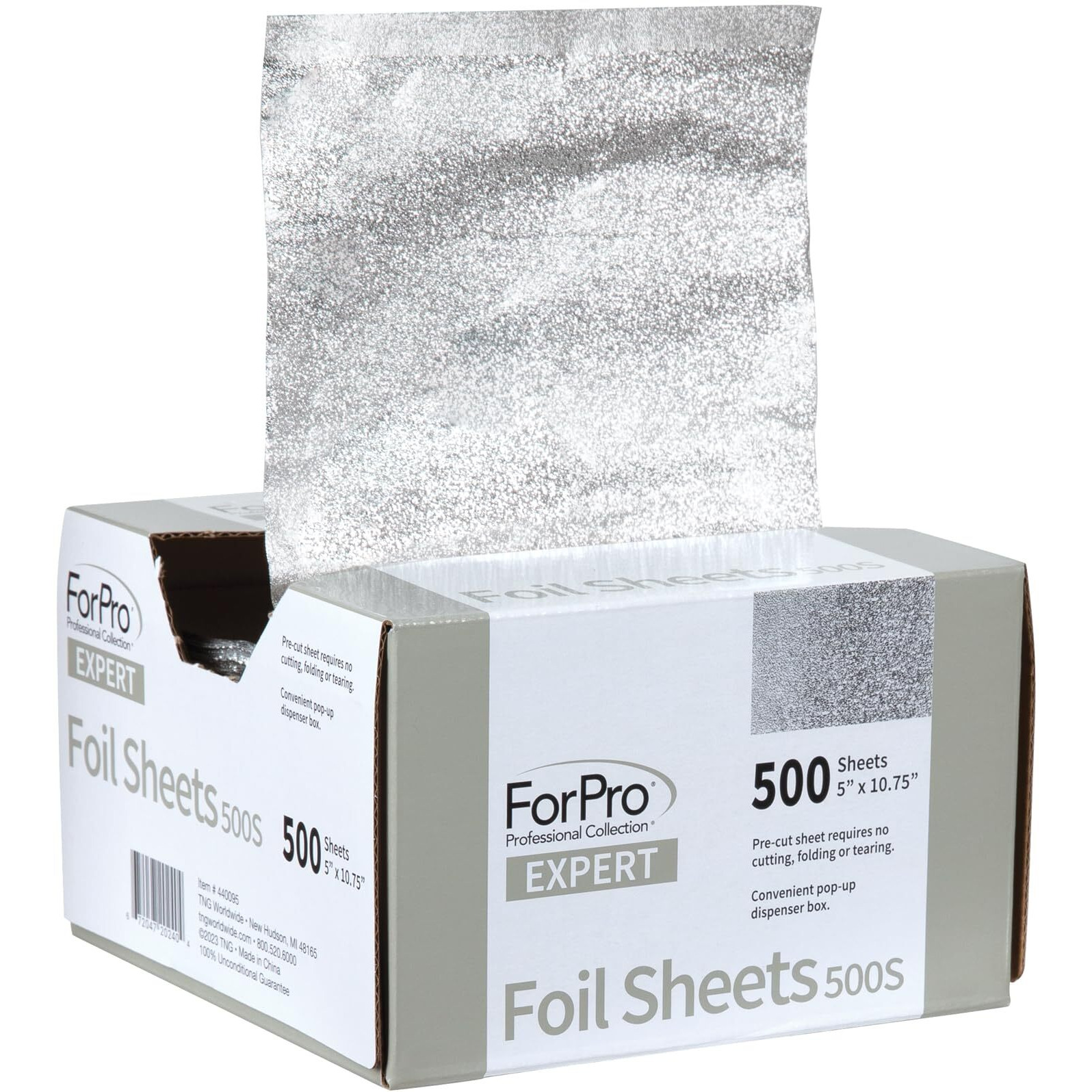 Forpro Professional Collection Expert Embossed Foil Sheets 500S, Aluminum Foil, Pop-Up Foil Dispenser, Hair Foils For Color Application And Highlighting Services, Food Safe, 5"&quotW X 10.75"&quotL, 500-Count