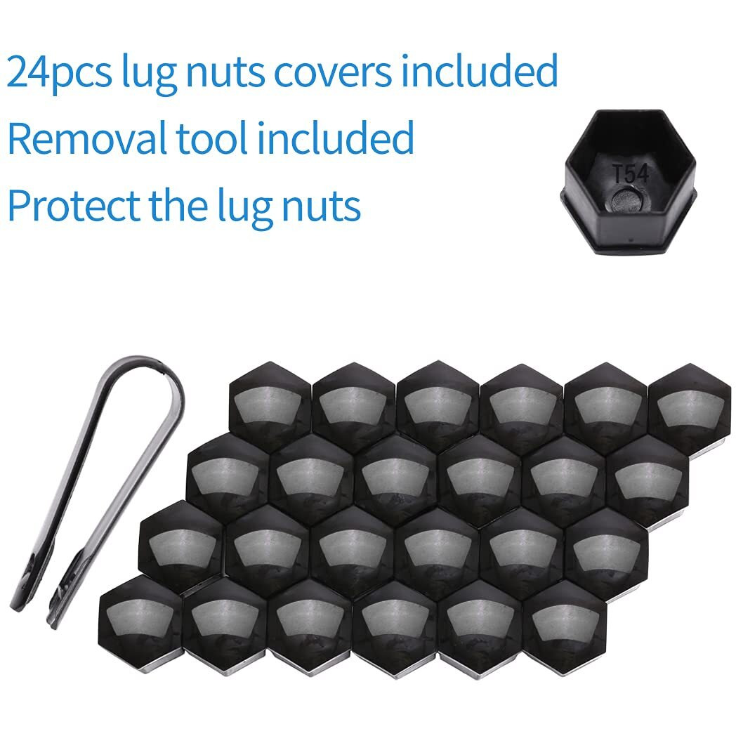 M14X1.5 Lug Nuts 14X1.5 Spline Lug Nuts M14 X 1.5 Black 2"" Tall Set Of 24 Pcs 2 Socket Keys 14Mmx1.5 Lug Nuts Acorn Aftermarket Wheel Lug Nut