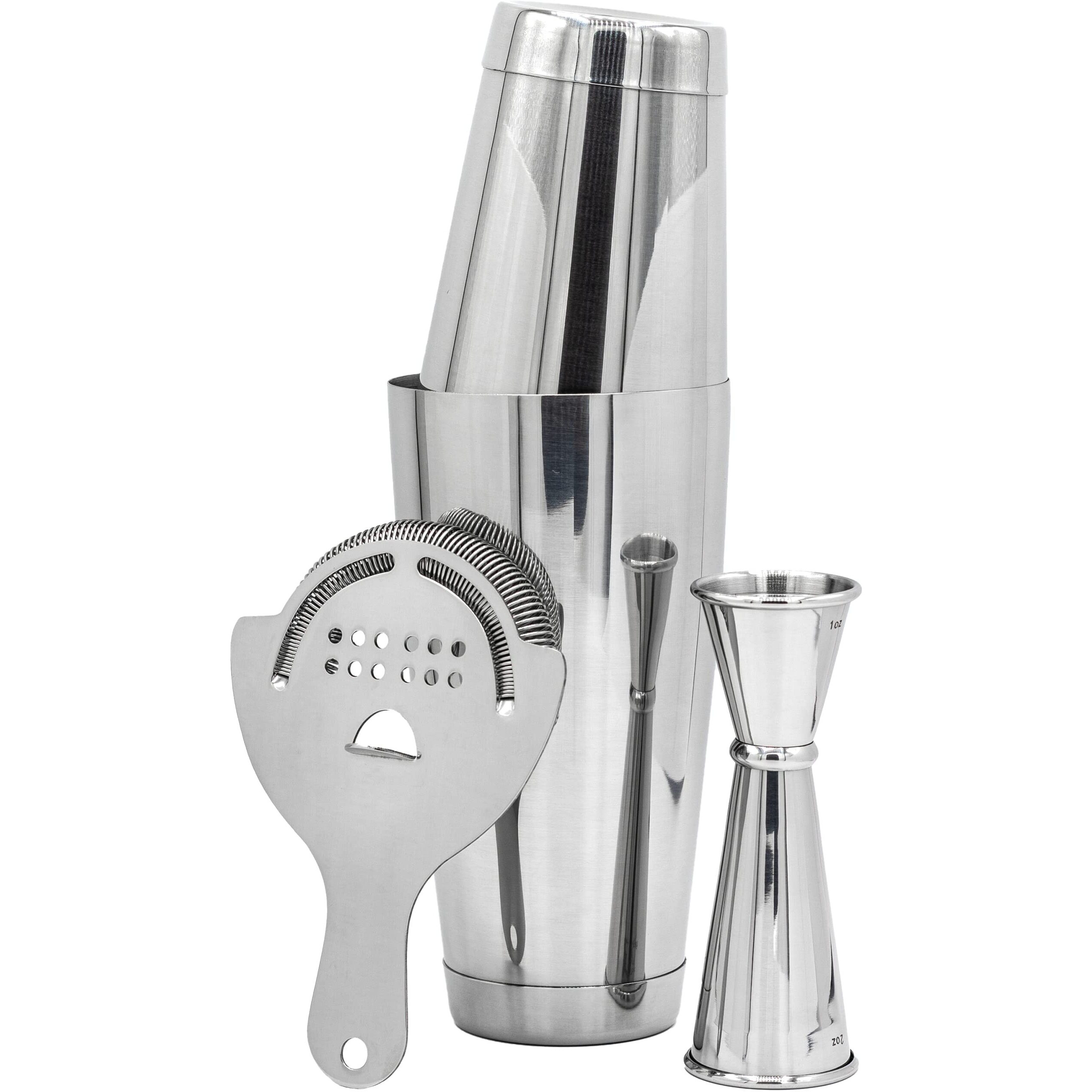 The Art Of Craft Professional Cocktail Shaker Set Bartending Kit Weighted Boston Shaker Tins, Hawthorne Strainer And Japanese Jigger