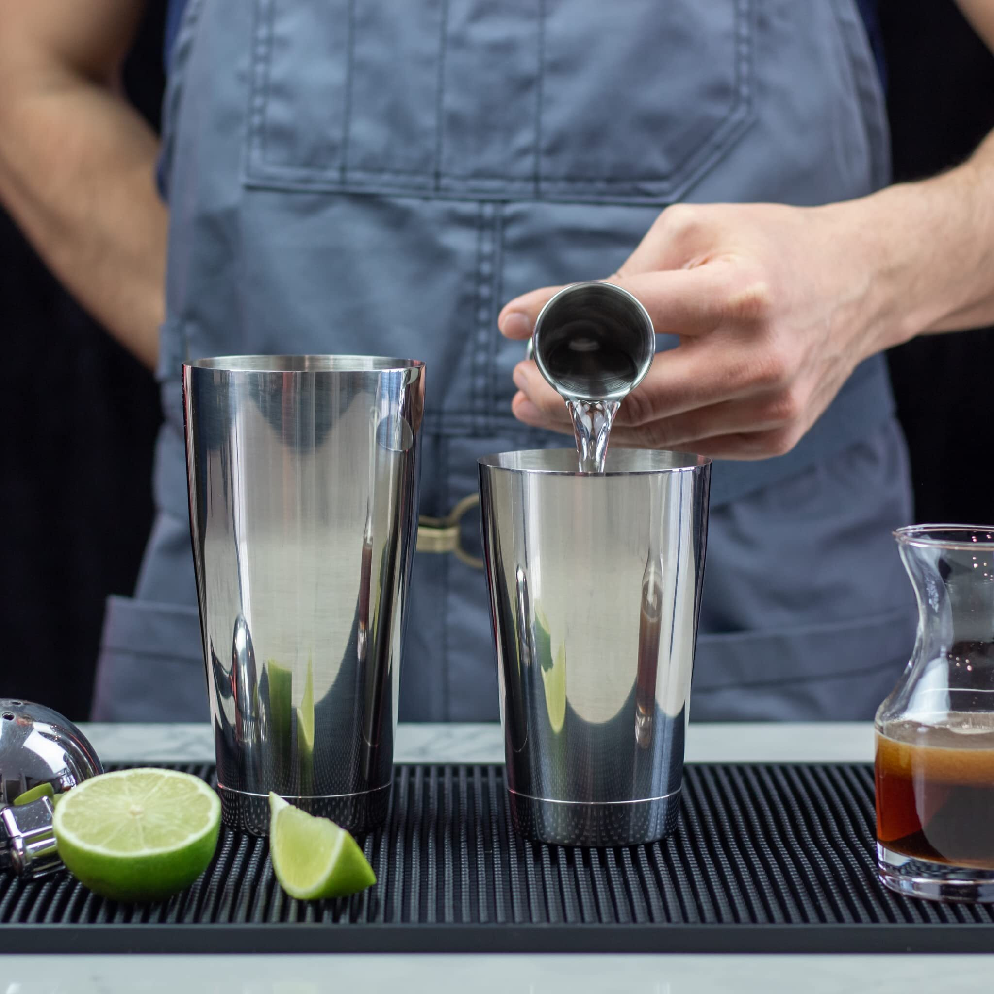 The Art Of Craft Professional Cocktail Shaker Set Bartending Kit Weighted Boston Shaker Tins, Hawthorne Strainer And Japanese Jigger
