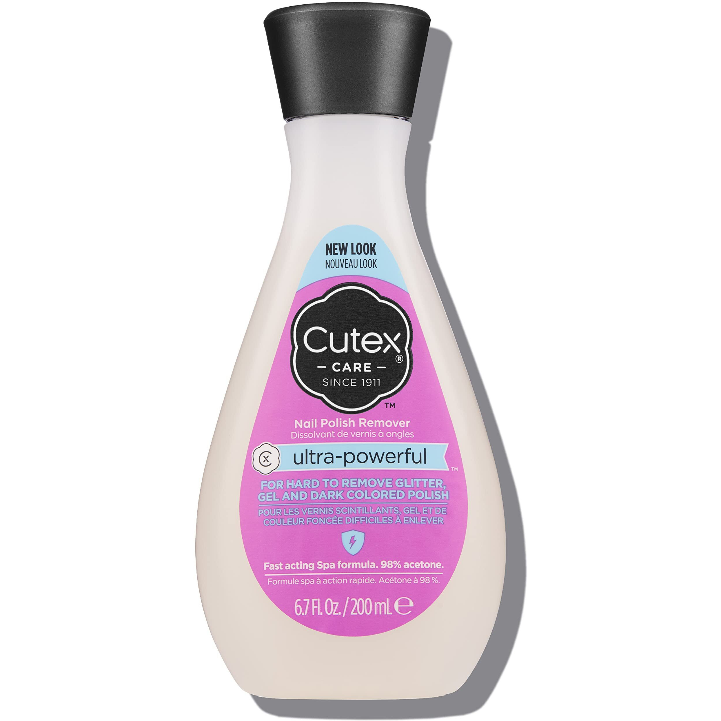 Cutex Gel Nail Polish Remover, Ultra-Powerful & Removes Glitter And Dark Colored Paints, Paraben Free, 6.76 Fl Oz