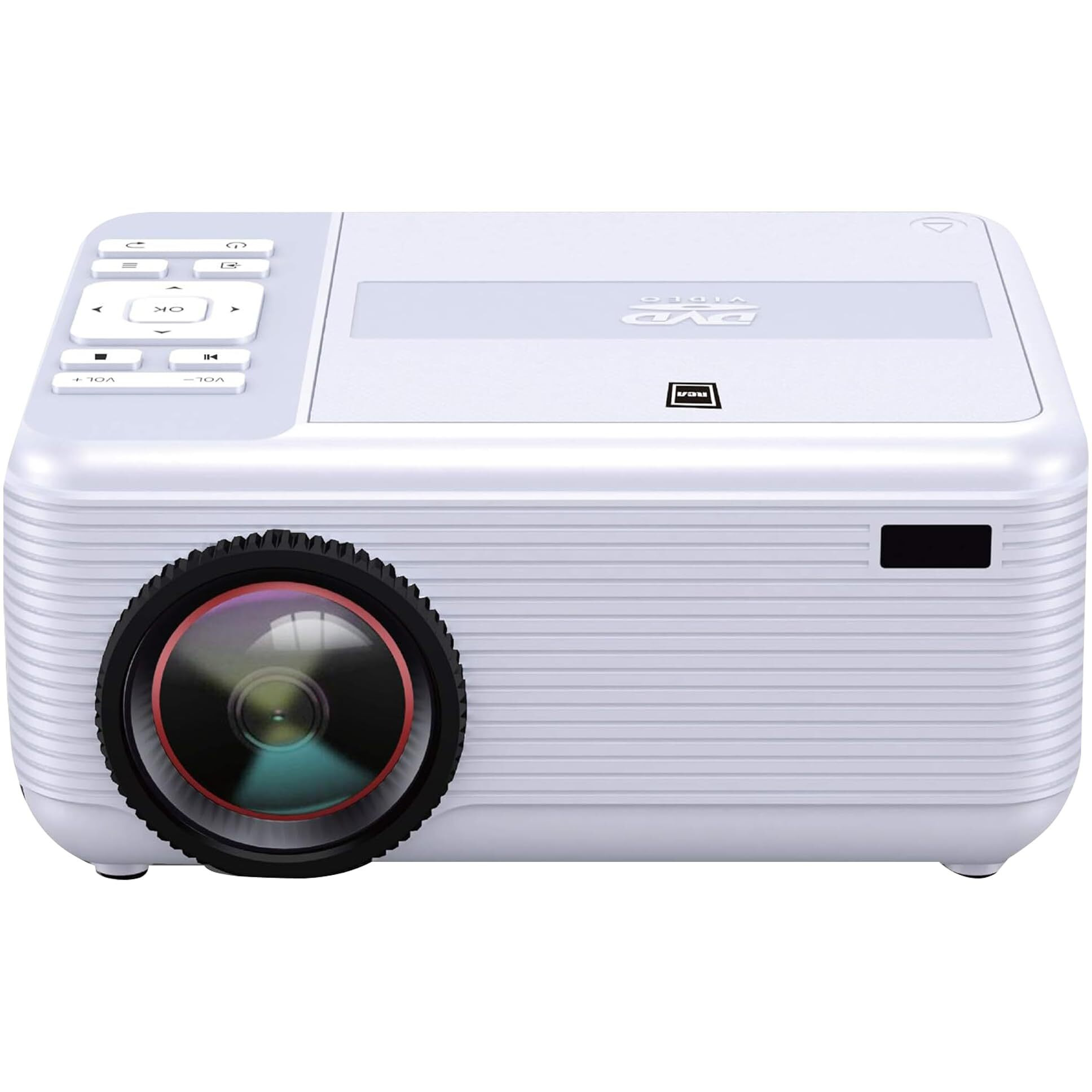 Rca Rpj140 Projector With Built-In Bluetooth & Dvd Player - Movie Projector - 1080P Supported For Hd, Video & Screens - Portable Dvd Projector For Home Theater Compatible With Phone, Laptop, Ps4, Xbox