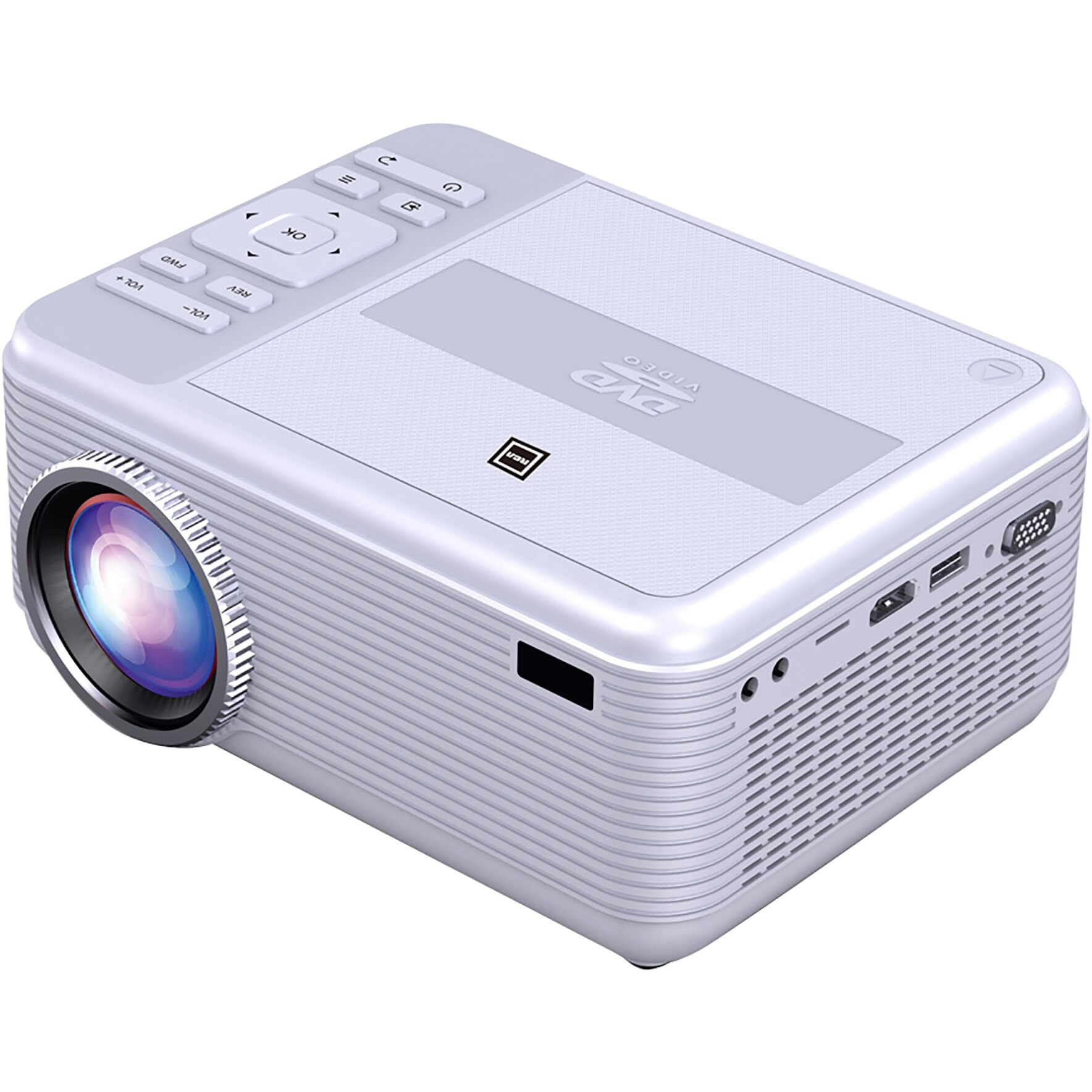 Rca Rpj140 Projector With Built-In Bluetooth & Dvd Player - Movie Projector - 1080P Supported For Hd, Video & Screens - Portable Dvd Projector For Home Theater Compatible With Phone, Laptop, Ps4, Xbox