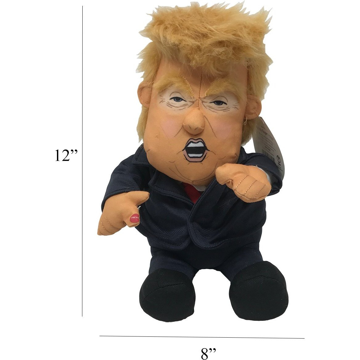 Pull My Finger Farting Donald Trump Plush Figure Doll -With Animated Hair-10.5 Inches Tall