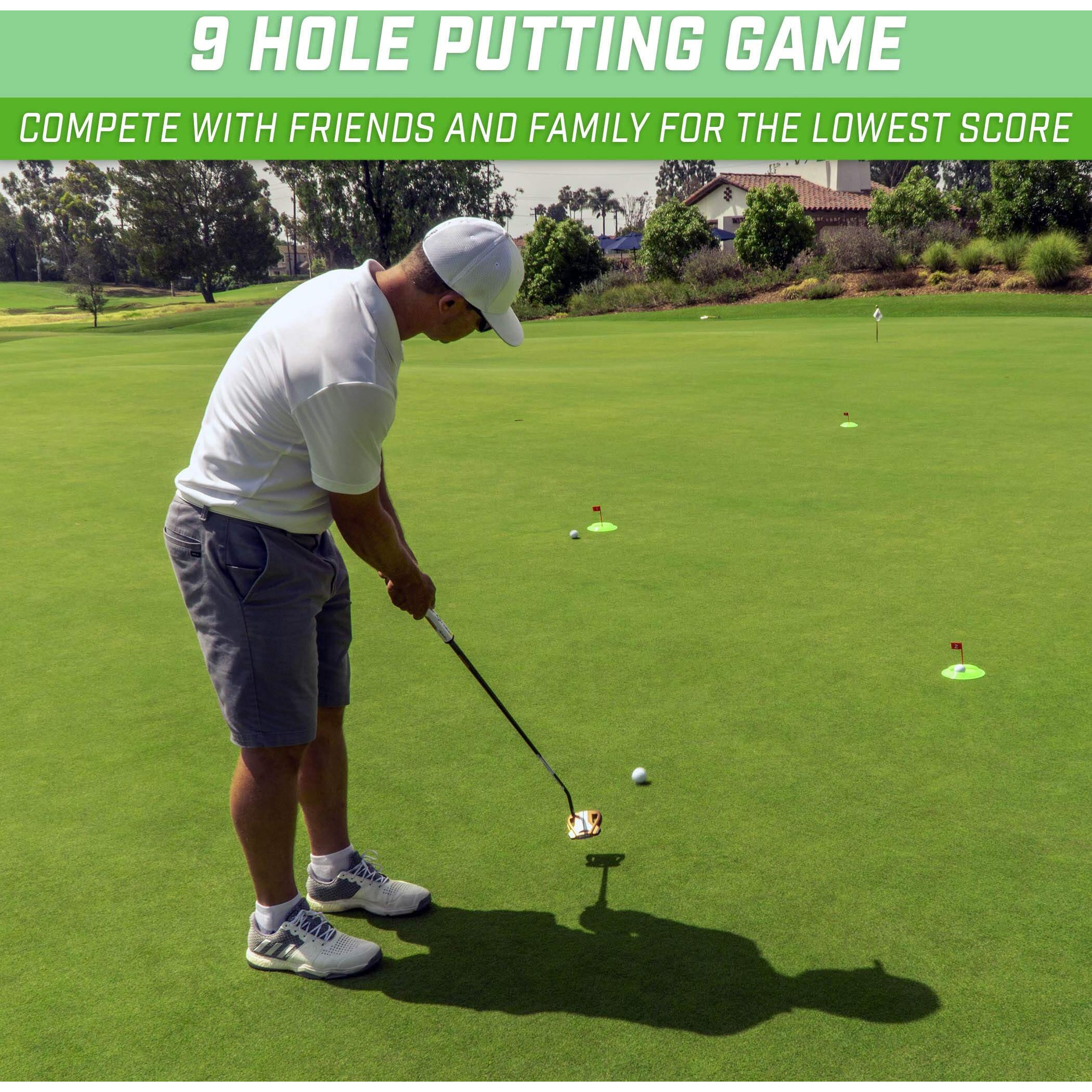 Gosports Pure Putt Challenge Mini Golf Game - Build Your Own Course At Home, The Office Or On The Green - Includes 9 Holes, 4 Balls, Dry-Erase Scorecard, Tote Bag & Rules