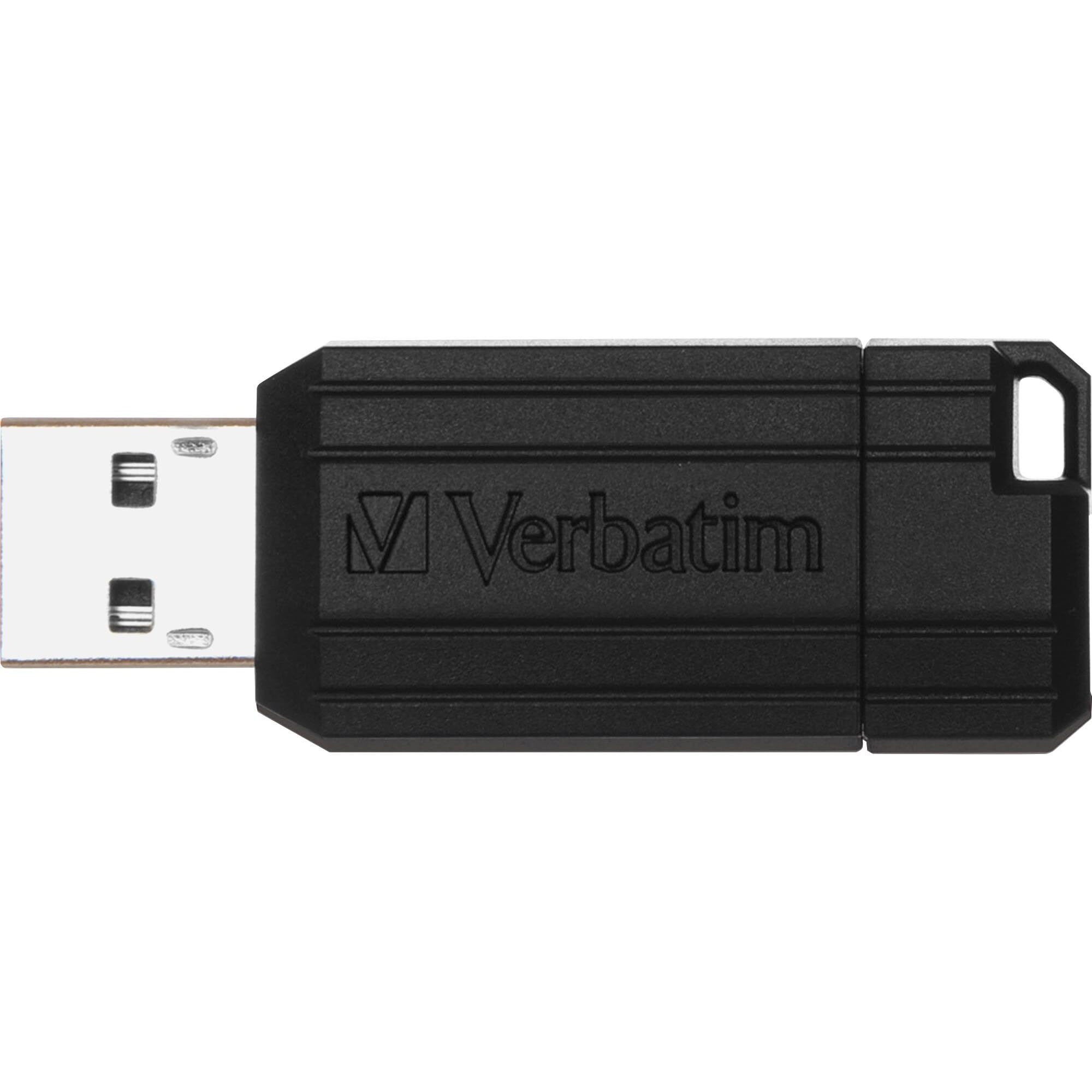 Verbatim 32Gb Pinstripe Retractable Usb 2.0 Flash Thumb Drive - 10 Pack - Black
