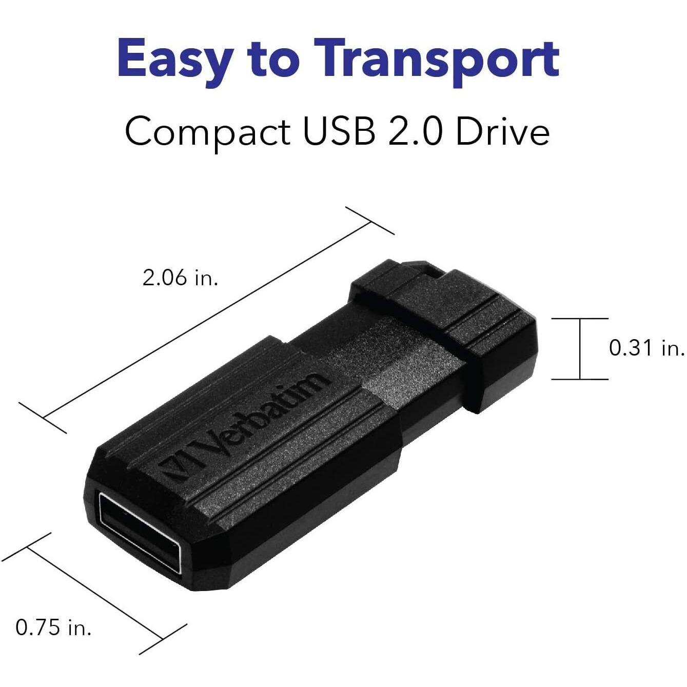 Verbatim 32Gb Pinstripe Retractable Usb 2.0 Flash Thumb Drive - 10 Pack - Black
