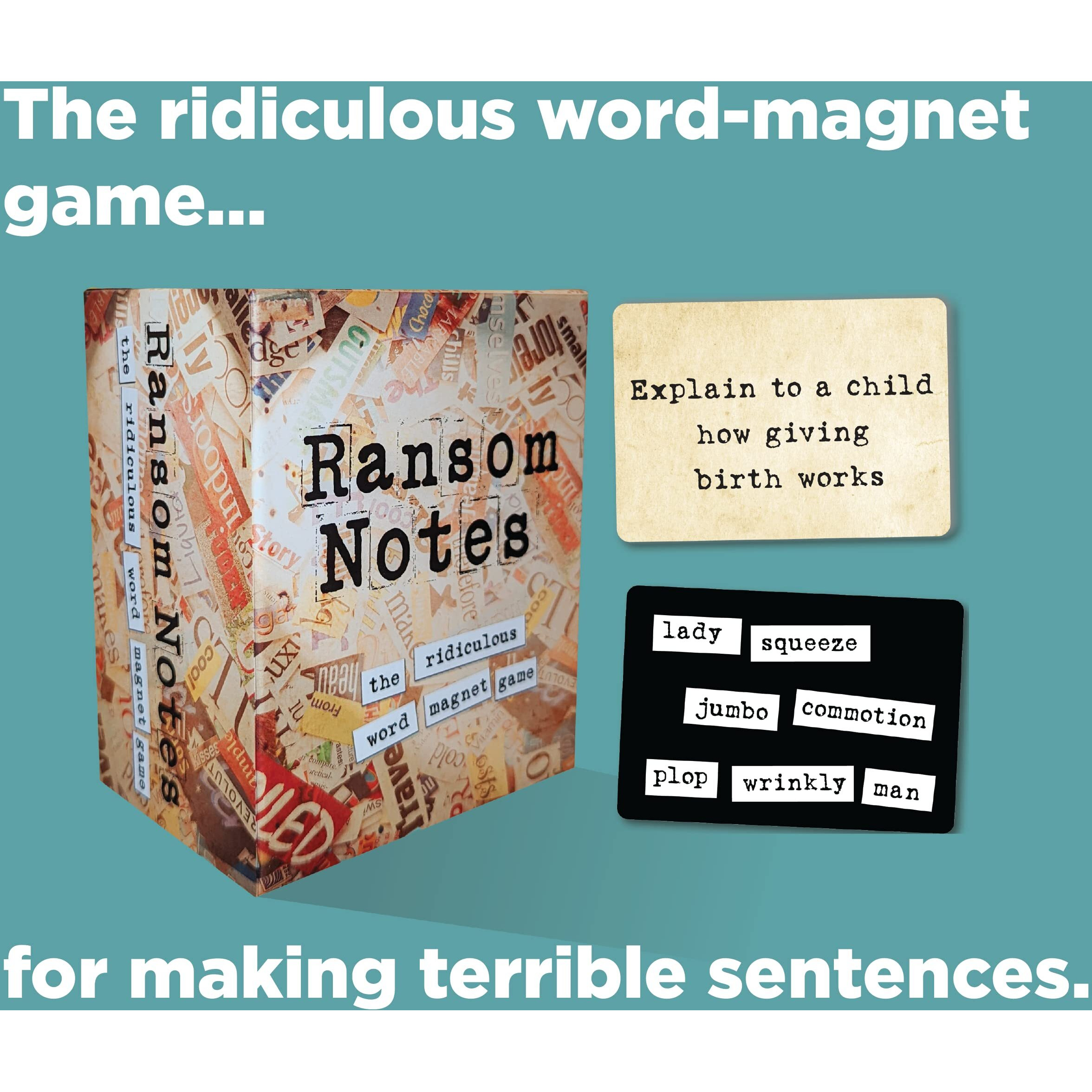 Ransom Notes - The Ridiculous Word Magnet Party Game, 3+ Players