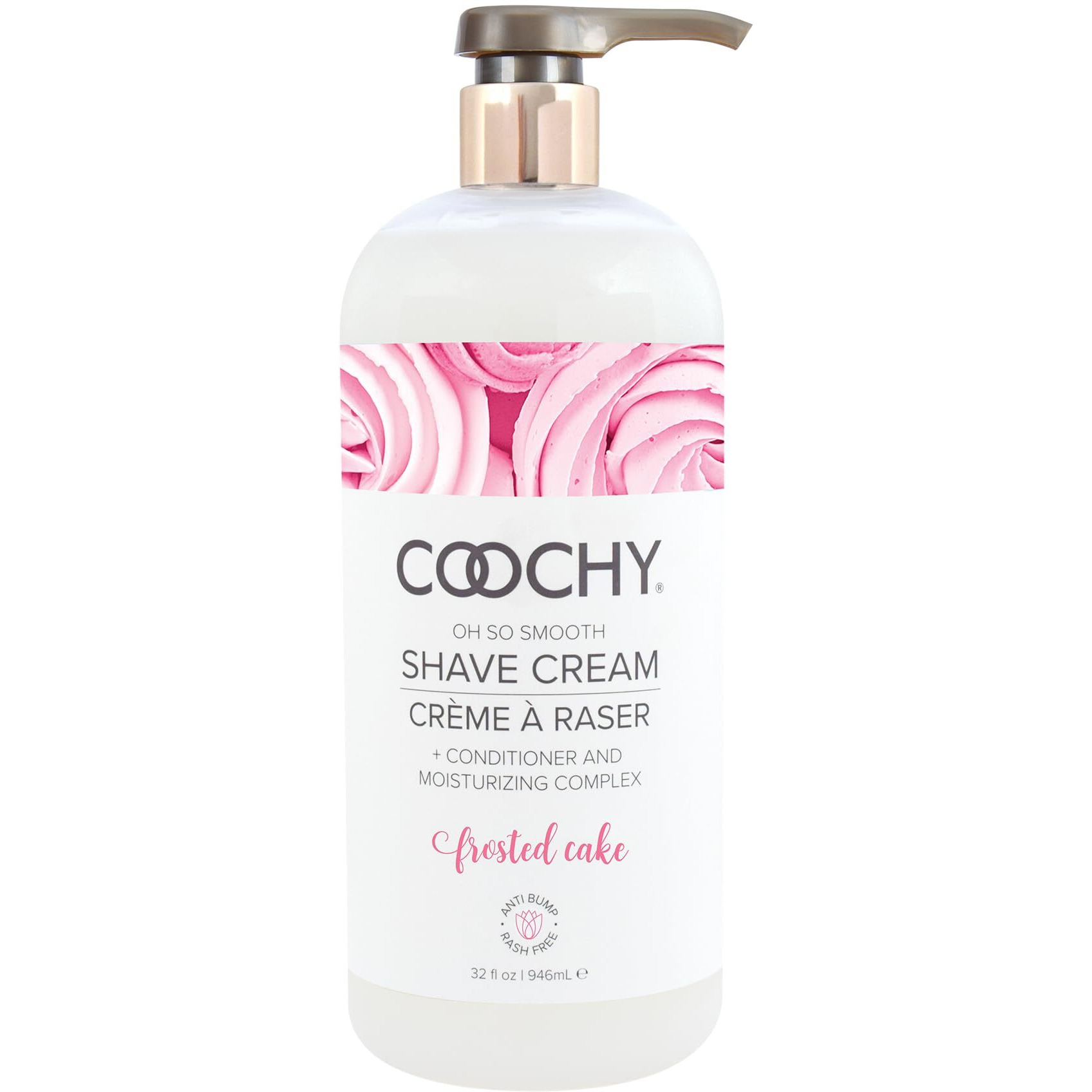 Coochy Intimate Shaving Cream | Shave Conditioner & Moisturizer For Face & Body | Ideal For Sensitive Skin Care | Frosted Cake, 32 Oz