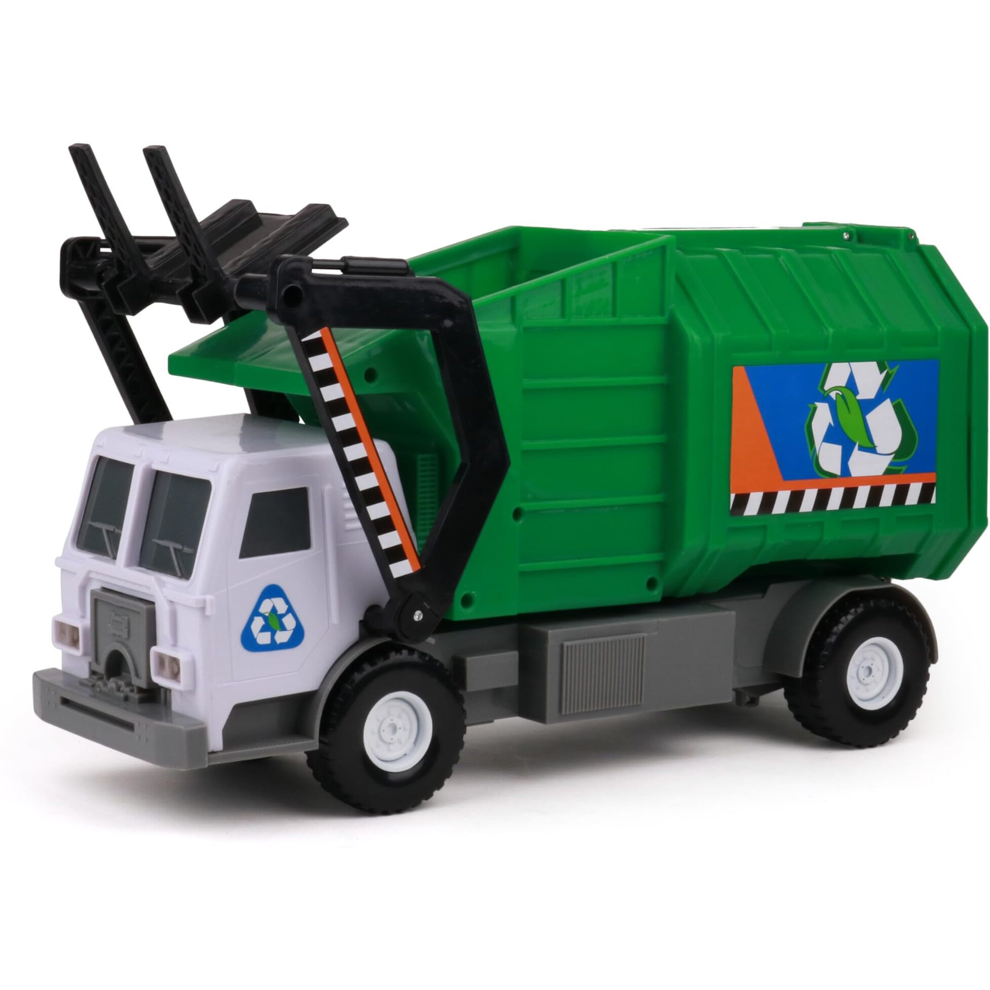 Mighty Fleet Mighty Motorized Garbage Truck Toy W/Lights & Sounds, Motorized Front Arm, Garbage Bin, Realistic Design & Batteries Included - Age 3+