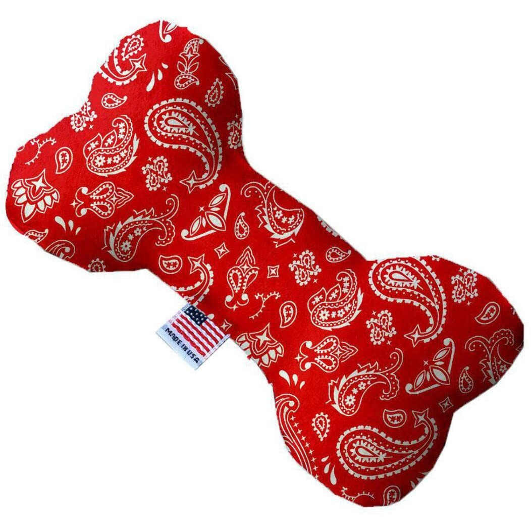 Mirage Pet Product Red Western 10 Inch Canvas Bone Dog Toy