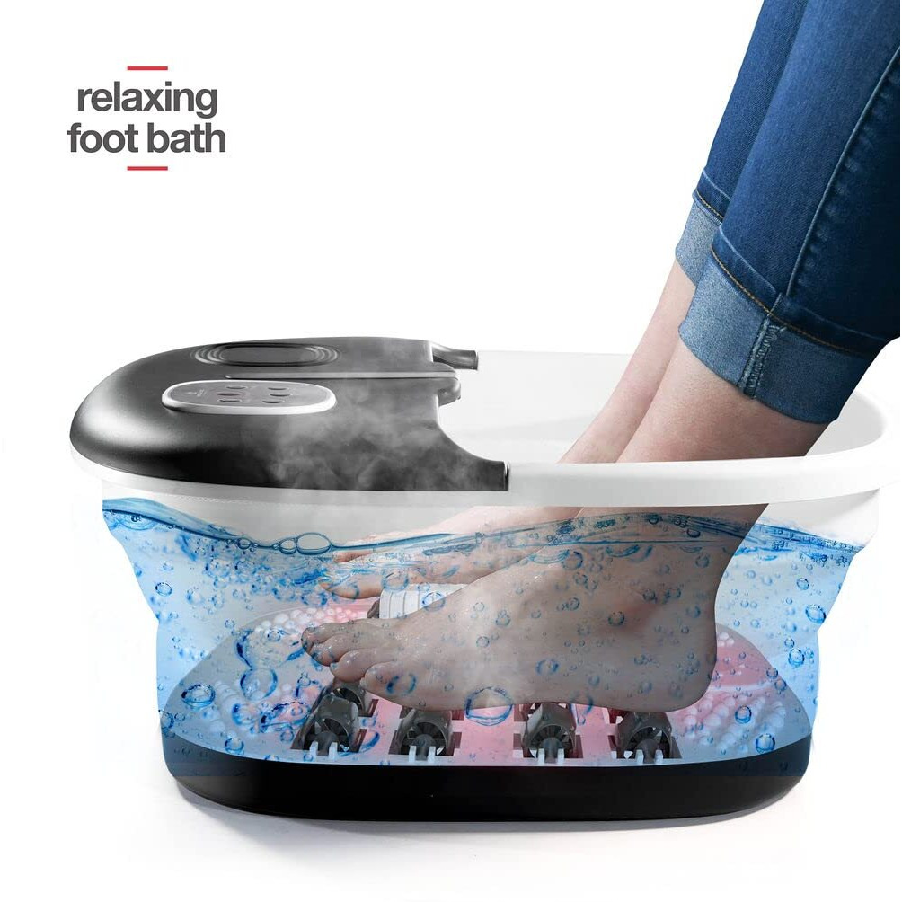 Medical King Foot Spa With Heat And Massage And Jets Includes A Remote Control A Pumice Stone Collapsible Massager With Bubbles And Vibration