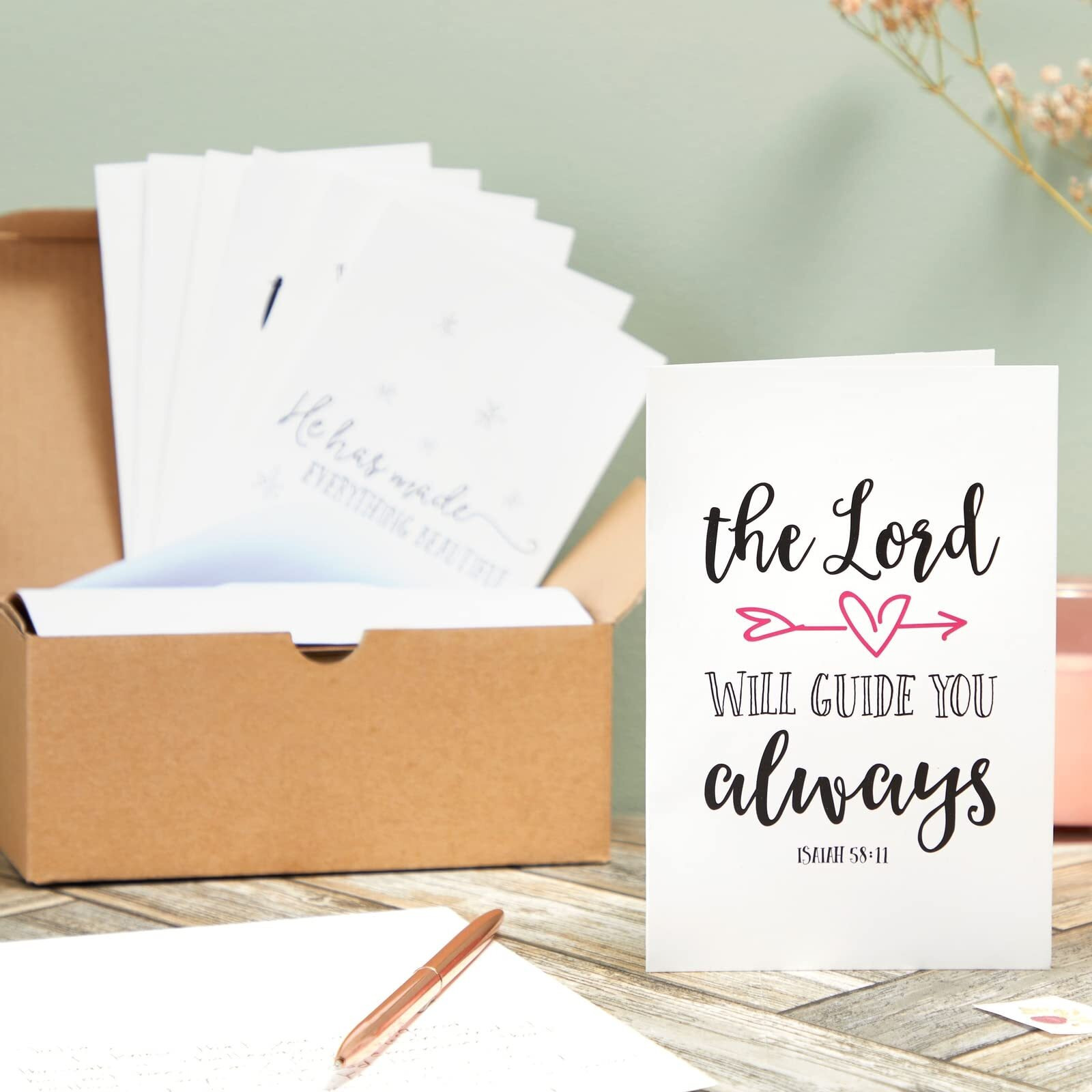 Best Paper Greetings 48 Pack Christian Greeting Cards With Envelopes, Inspirational Note Card With Scripture Bible Verses For Encouragement, Motivation, Confirmation Bulk (4X6 In)