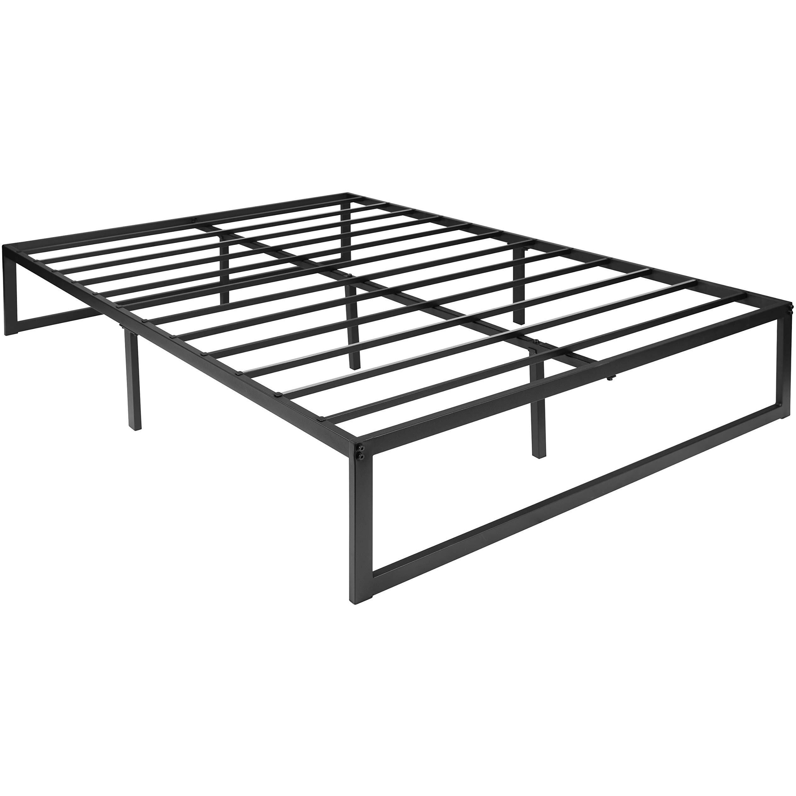 Flash Furniture Lana 14 Inch Metal Platform Bed Frame - No Box Spring Needed With Steel Slat Support And Quick Lock Functionality (Full)