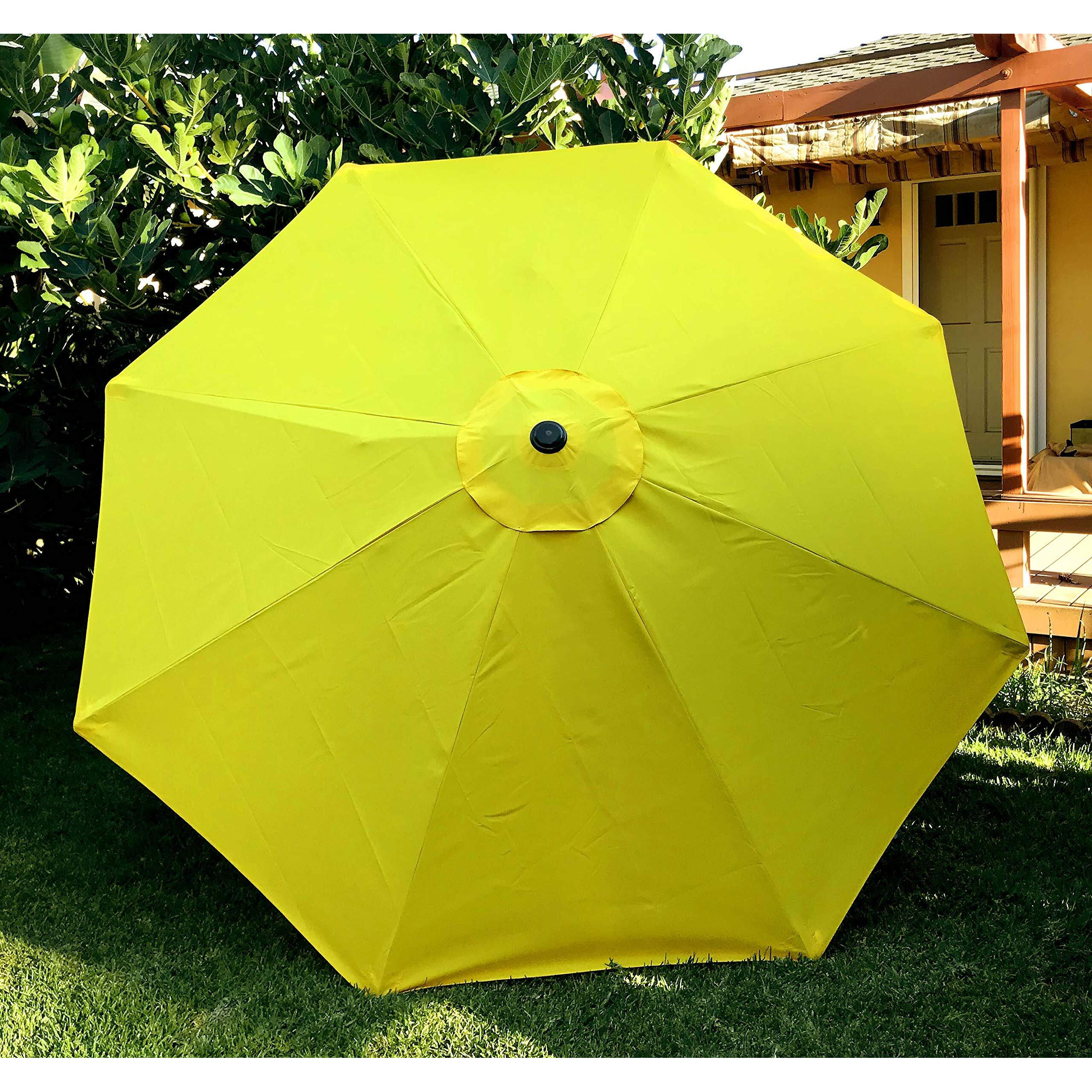 Bellrino Decor 10 Ft 8 Ribs Yellow Replacement Umbrella Canopy