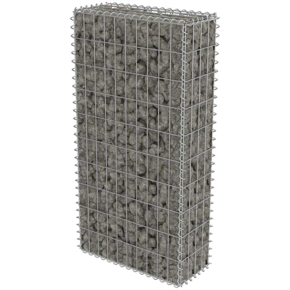 Vidaxl Gabion Basket With Lids, Galvanised Steel Gabion Wall, Rectangular Gabion Cage For Garden, High Load Capacity, 7.9"&quotX19.7"" X39.4""